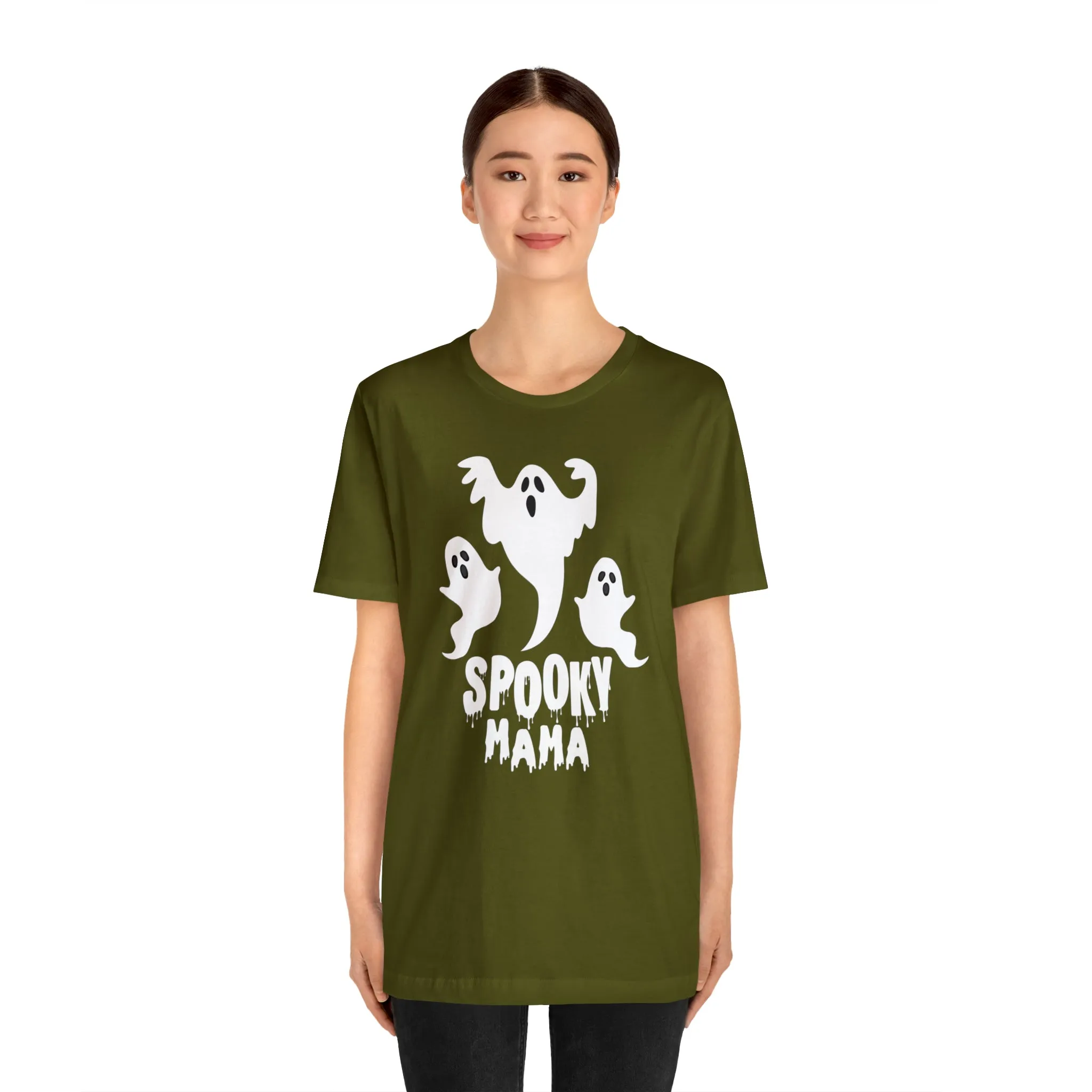 Three Scary Ghosts Halloween Boo T-Shirt | Spooky Ghost Mama Tee |  Bella Canvas 3001Unisex | Short Sleeve Tshirt