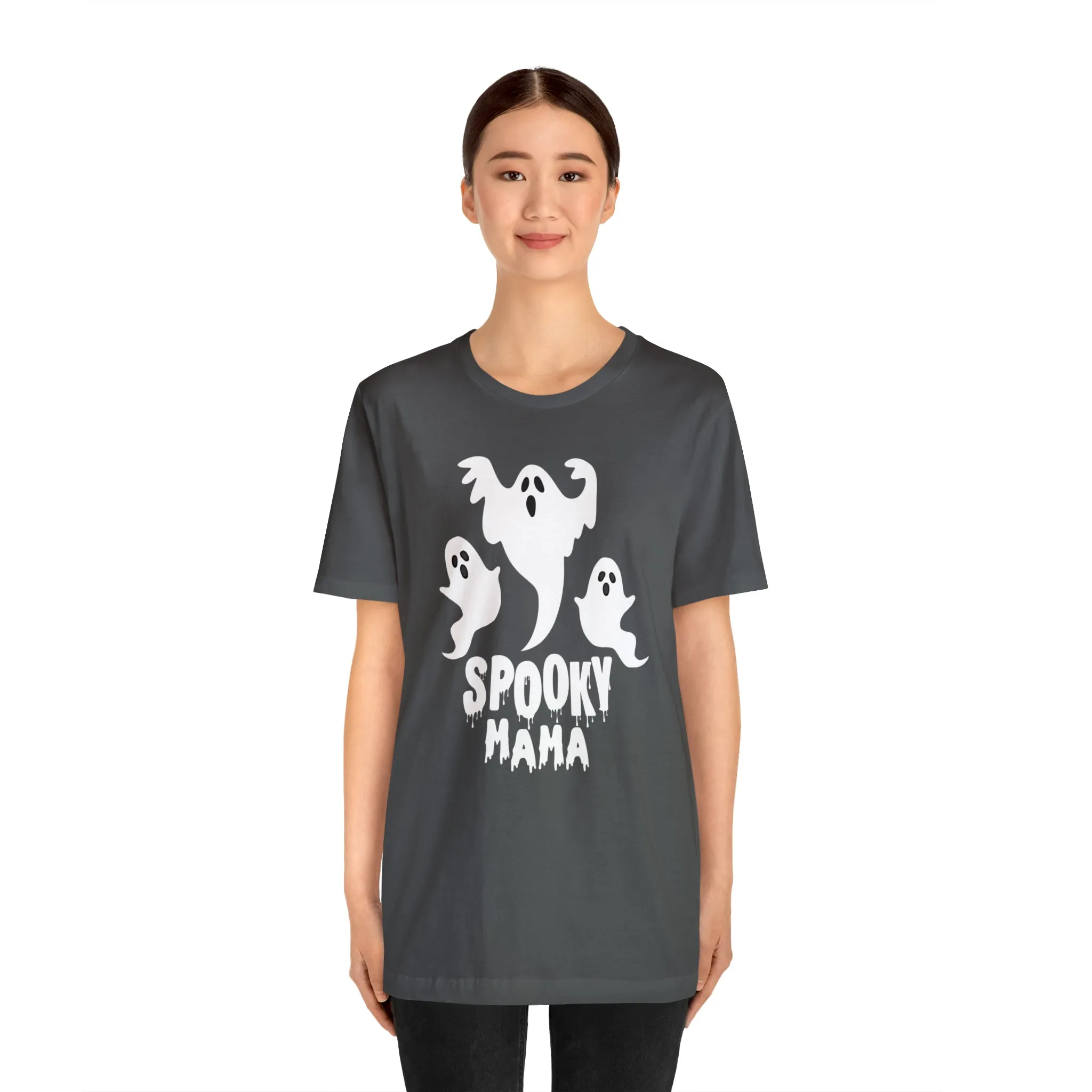 Three Scary Ghosts Halloween Boo T-Shirt | Spooky Ghost Mama Tee |  Bella Canvas 3001Unisex | Short Sleeve Tshirt