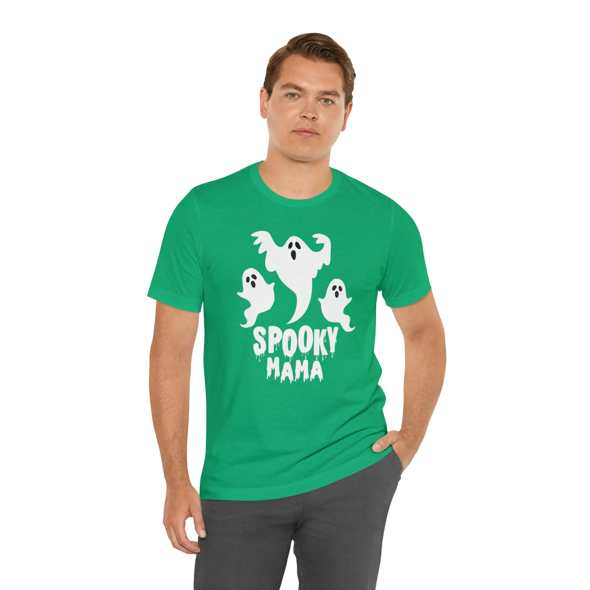 Three Scary Ghosts Halloween Boo T-Shirt | Spooky Ghost Mama Tee |  Bella Canvas 3001Unisex | Short Sleeve Tshirt