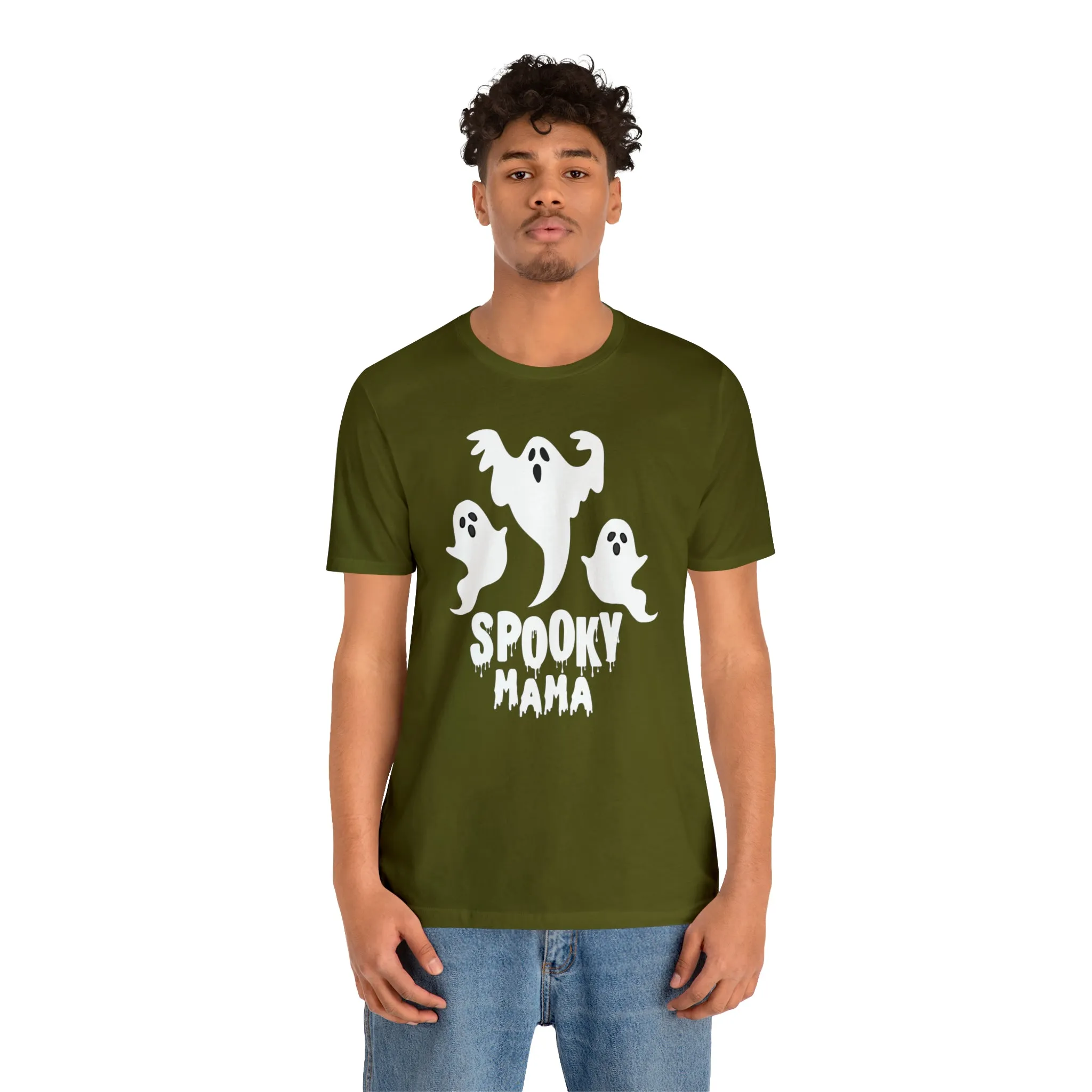 Three Scary Ghosts Halloween Boo T-Shirt | Spooky Ghost Mama Tee |  Bella Canvas 3001Unisex | Short Sleeve Tshirt
