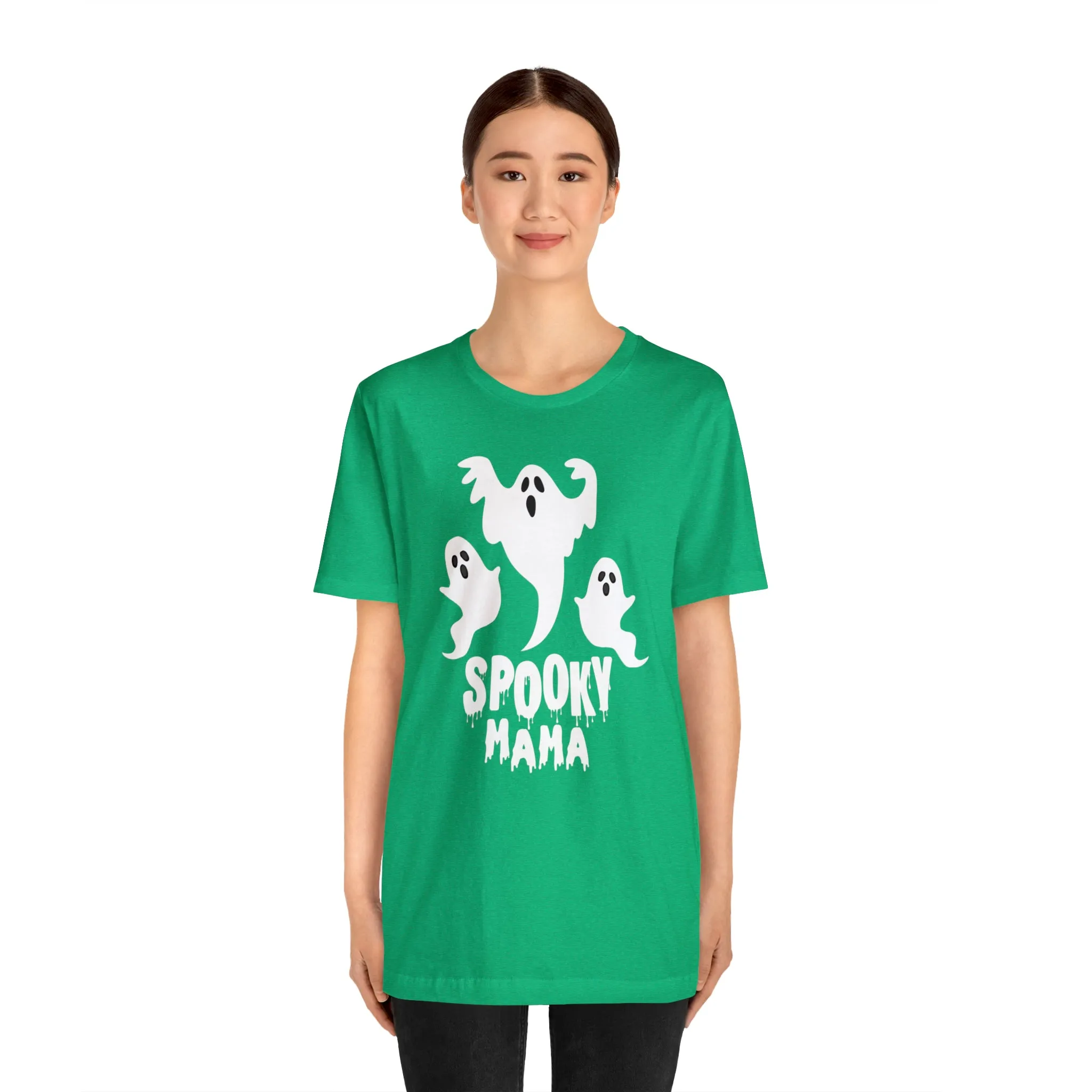 Three Scary Ghosts Halloween Boo T-Shirt | Spooky Ghost Mama Tee |  Bella Canvas 3001Unisex | Short Sleeve Tshirt