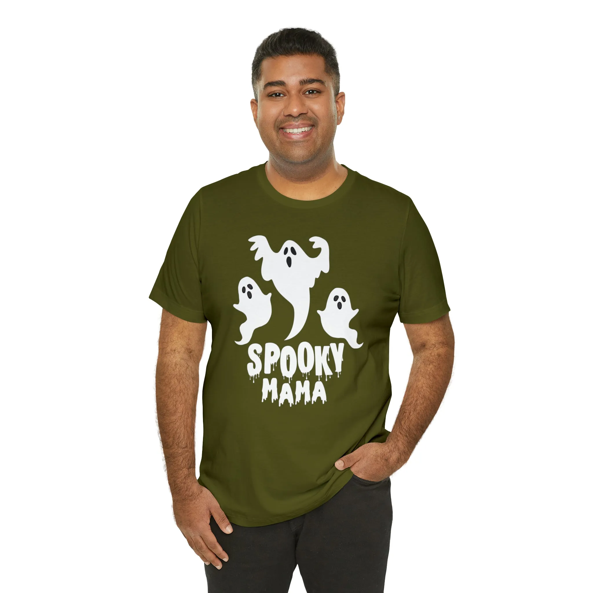Three Scary Ghosts Halloween Boo T-Shirt | Spooky Ghost Mama Tee |  Bella Canvas 3001Unisex | Short Sleeve Tshirt