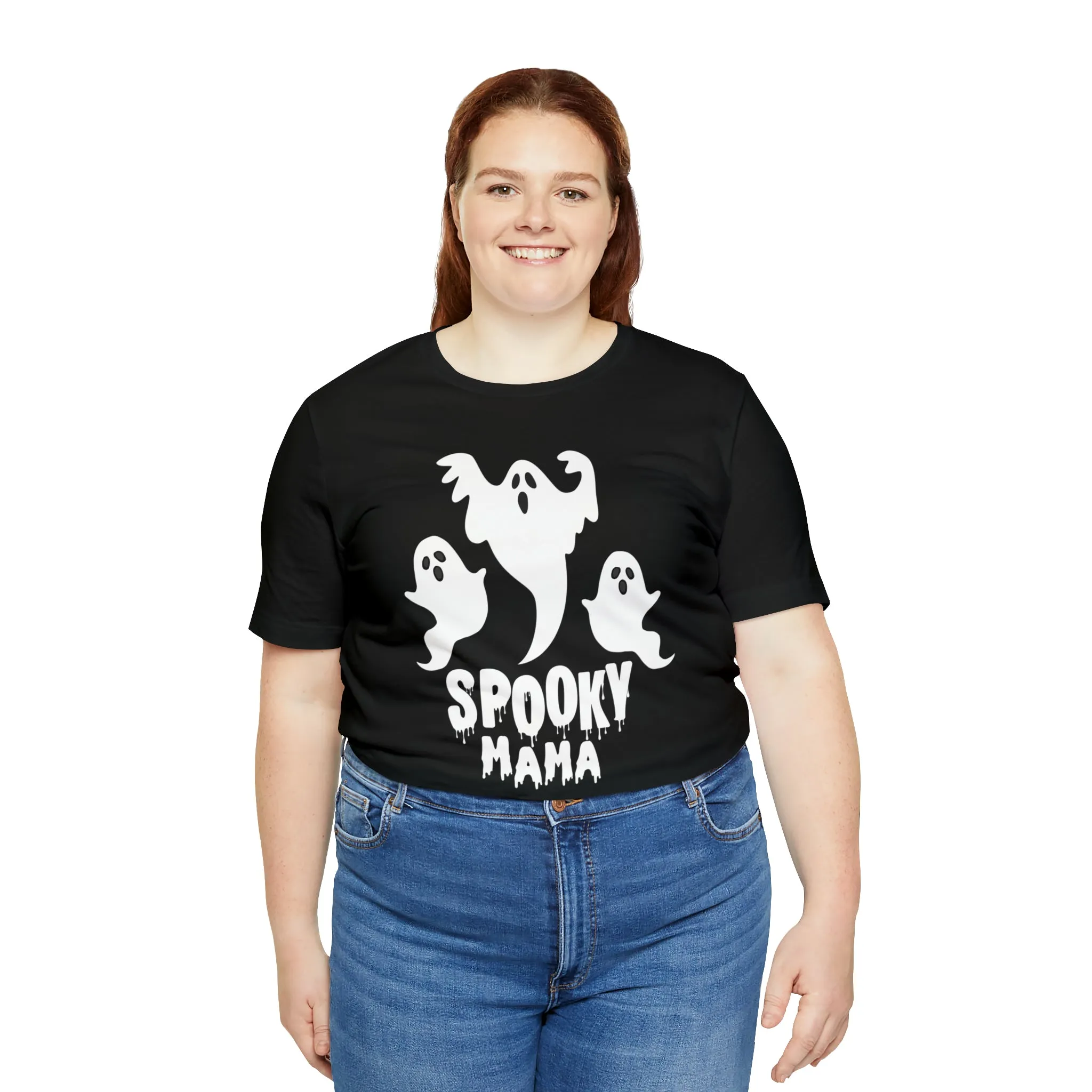 Three Scary Ghosts Halloween Boo T-Shirt | Spooky Ghost Mama Tee |  Bella Canvas 3001Unisex | Short Sleeve Tshirt