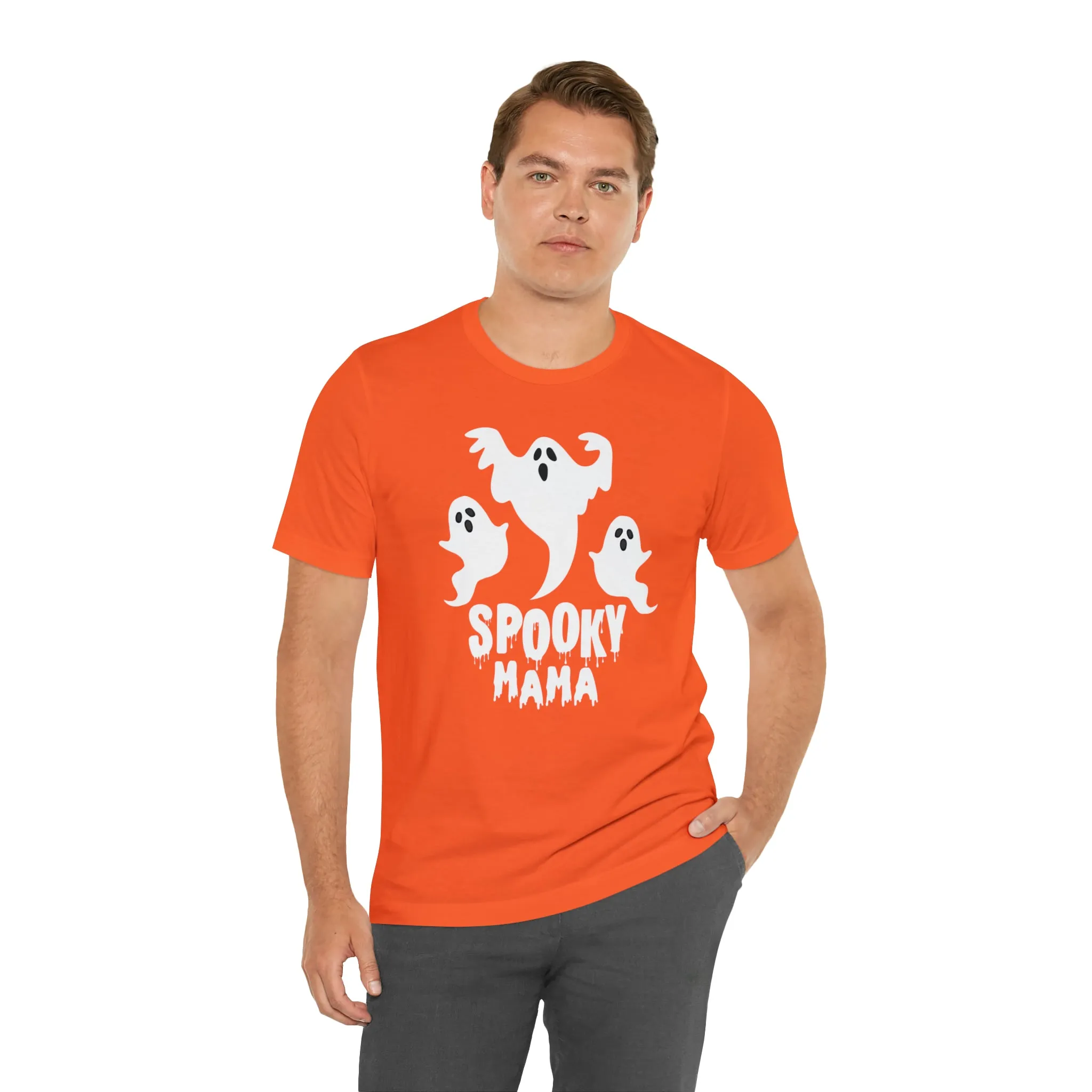 Three Scary Ghosts Halloween Boo T-Shirt | Spooky Ghost Mama Tee |  Bella Canvas 3001Unisex | Short Sleeve Tshirt