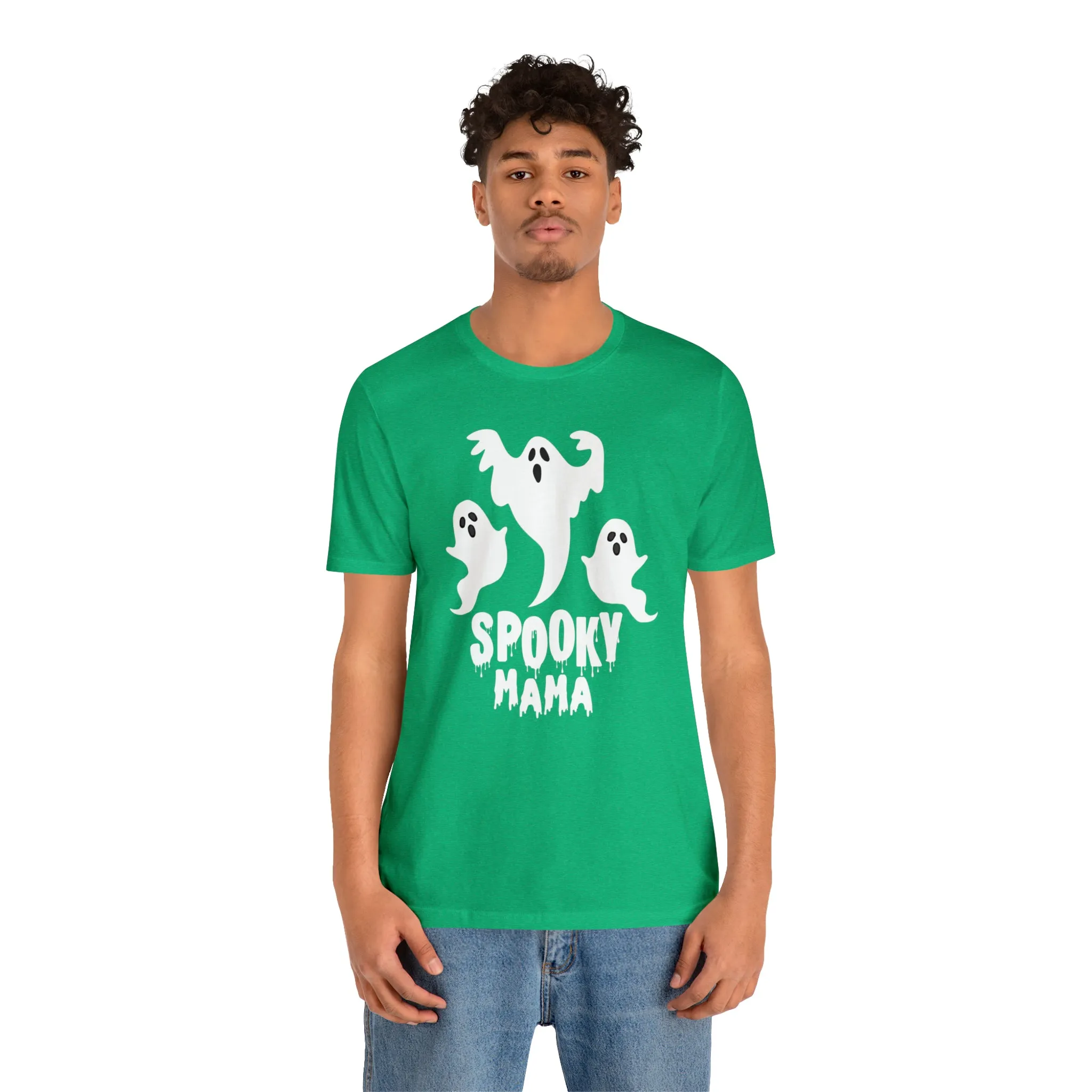 Three Scary Ghosts Halloween Boo T-Shirt | Spooky Ghost Mama Tee |  Bella Canvas 3001Unisex | Short Sleeve Tshirt