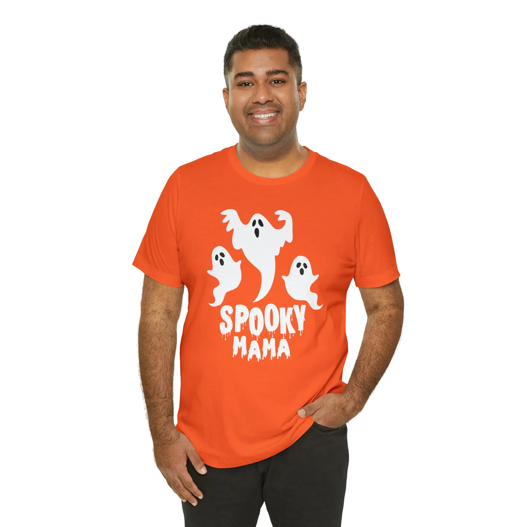 Three Scary Ghosts Halloween Boo T-Shirt | Spooky Ghost Mama Tee |  Bella Canvas 3001Unisex | Short Sleeve Tshirt