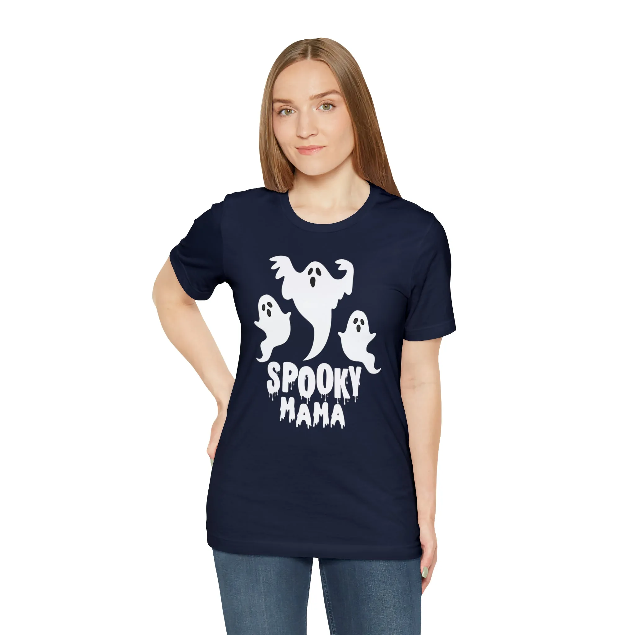 Three Scary Ghosts Halloween Boo T-Shirt | Spooky Ghost Mama Tee |  Bella Canvas 3001Unisex | Short Sleeve Tshirt