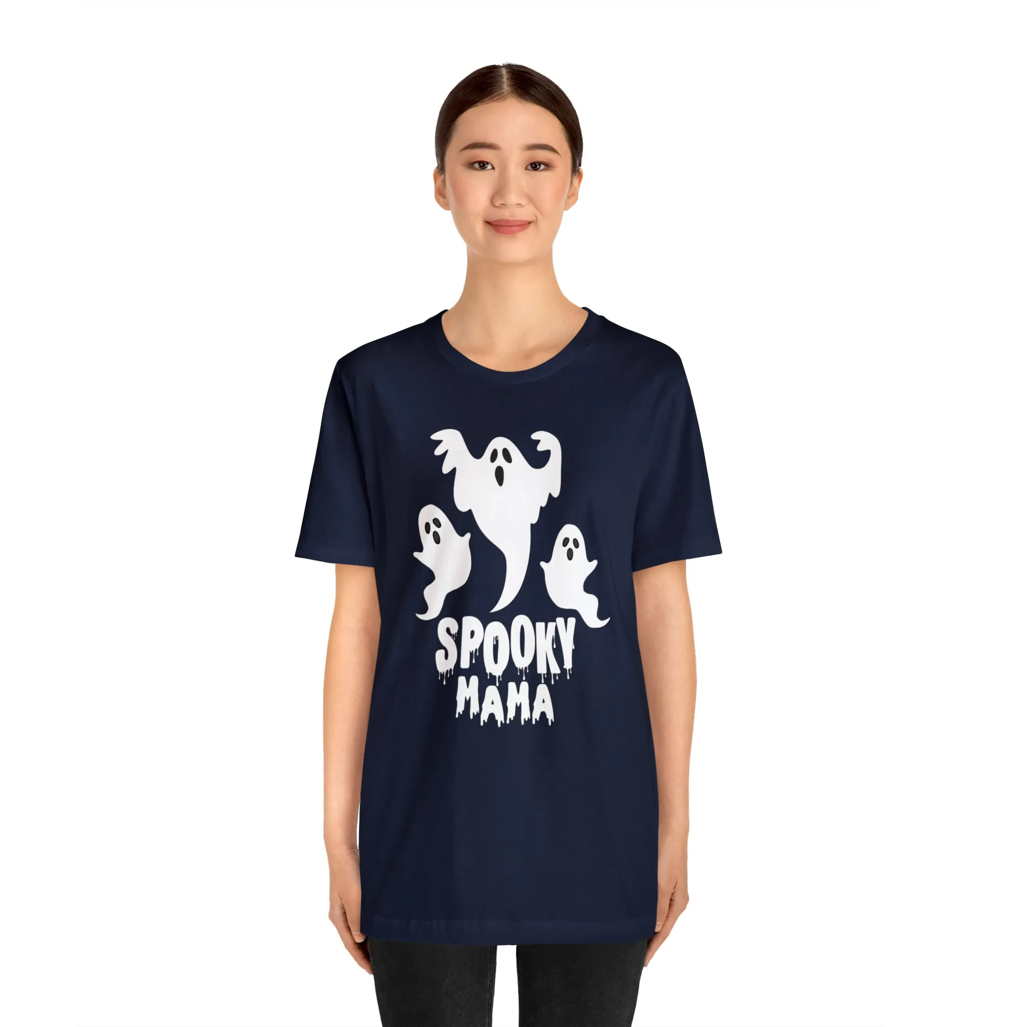 Three Scary Ghosts Halloween Boo T-Shirt | Spooky Ghost Mama Tee |  Bella Canvas 3001Unisex | Short Sleeve Tshirt
