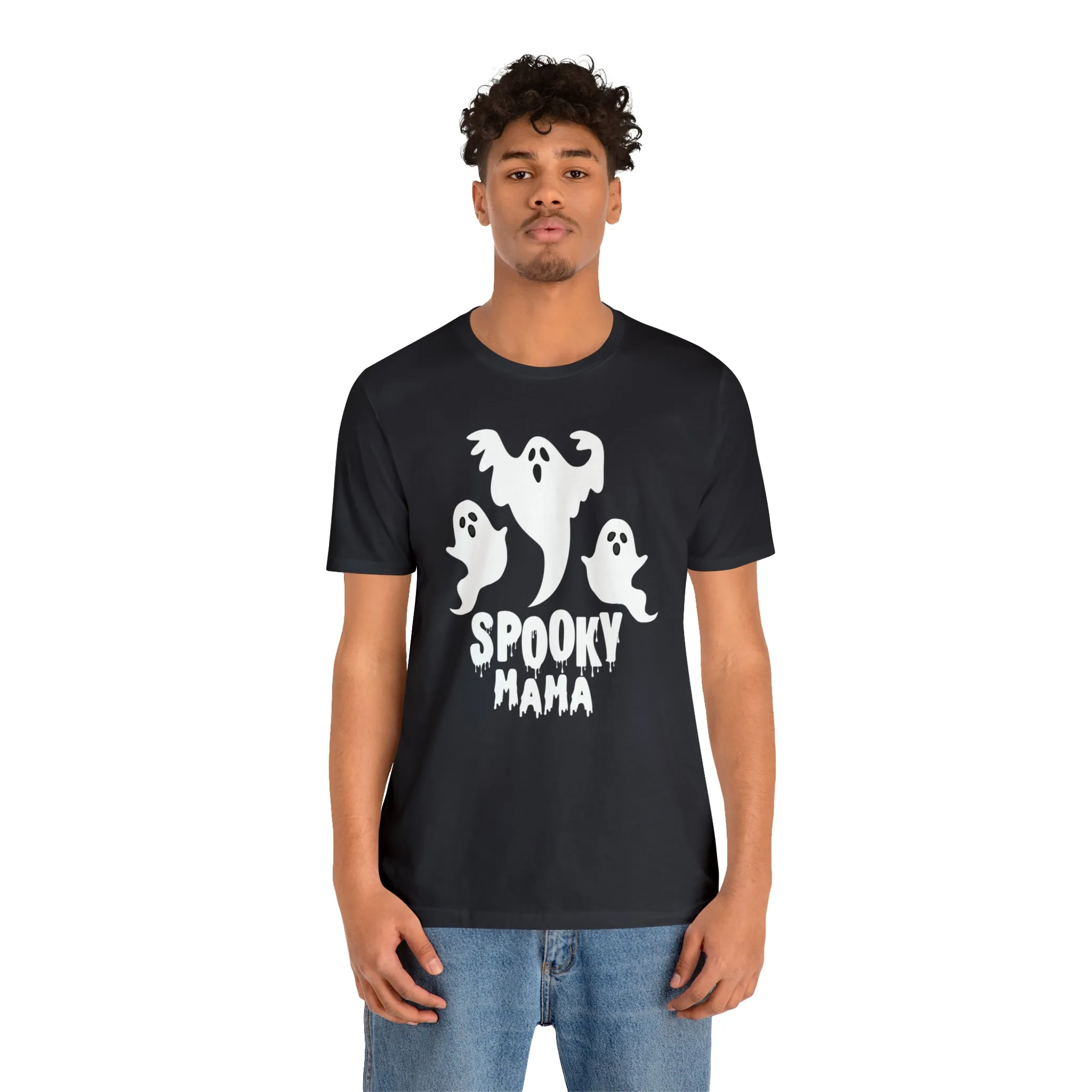 Three Scary Ghosts Halloween Boo T-Shirt | Spooky Ghost Mama Tee |  Bella Canvas 3001Unisex | Short Sleeve Tshirt