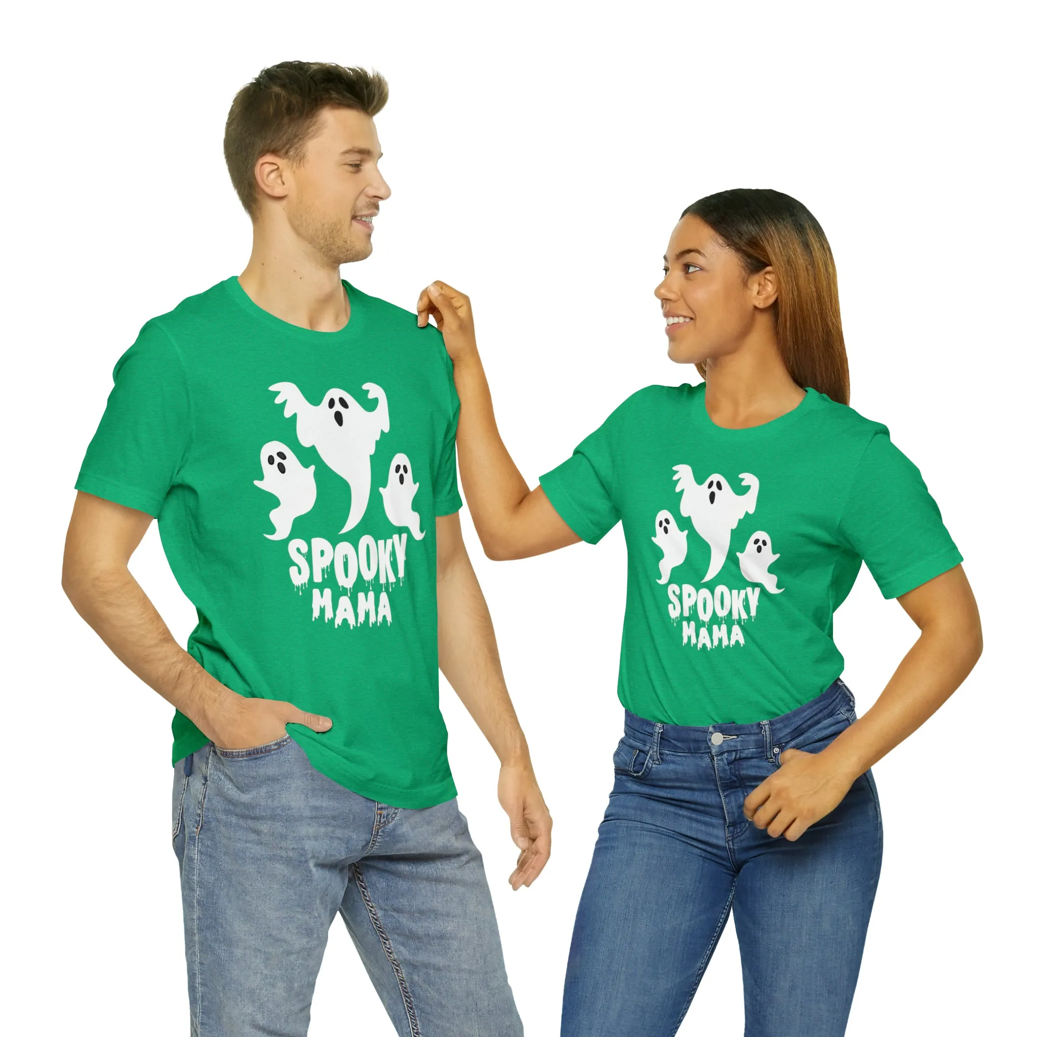 Three Scary Ghosts Halloween Boo T-Shirt | Spooky Ghost Mama Tee |  Bella Canvas 3001Unisex | Short Sleeve Tshirt