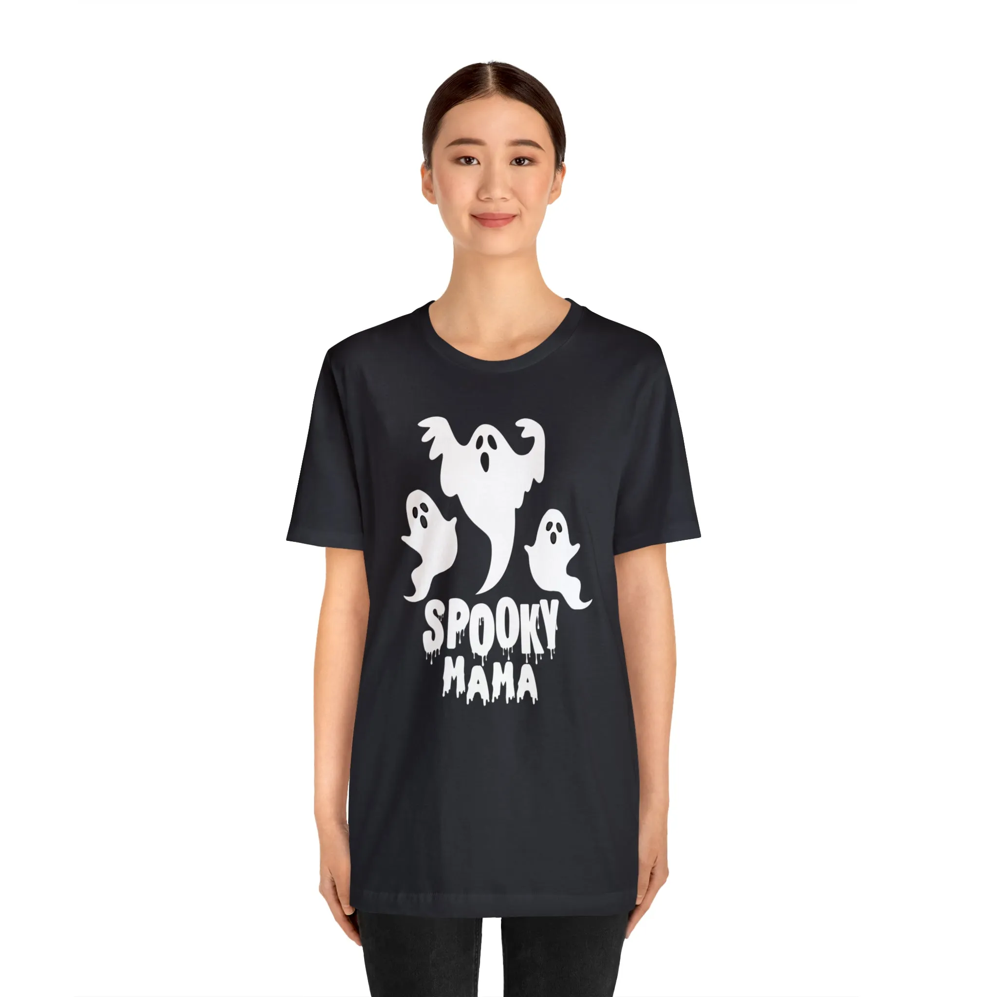 Three Scary Ghosts Halloween Boo T-Shirt | Spooky Ghost Mama Tee |  Bella Canvas 3001Unisex | Short Sleeve Tshirt