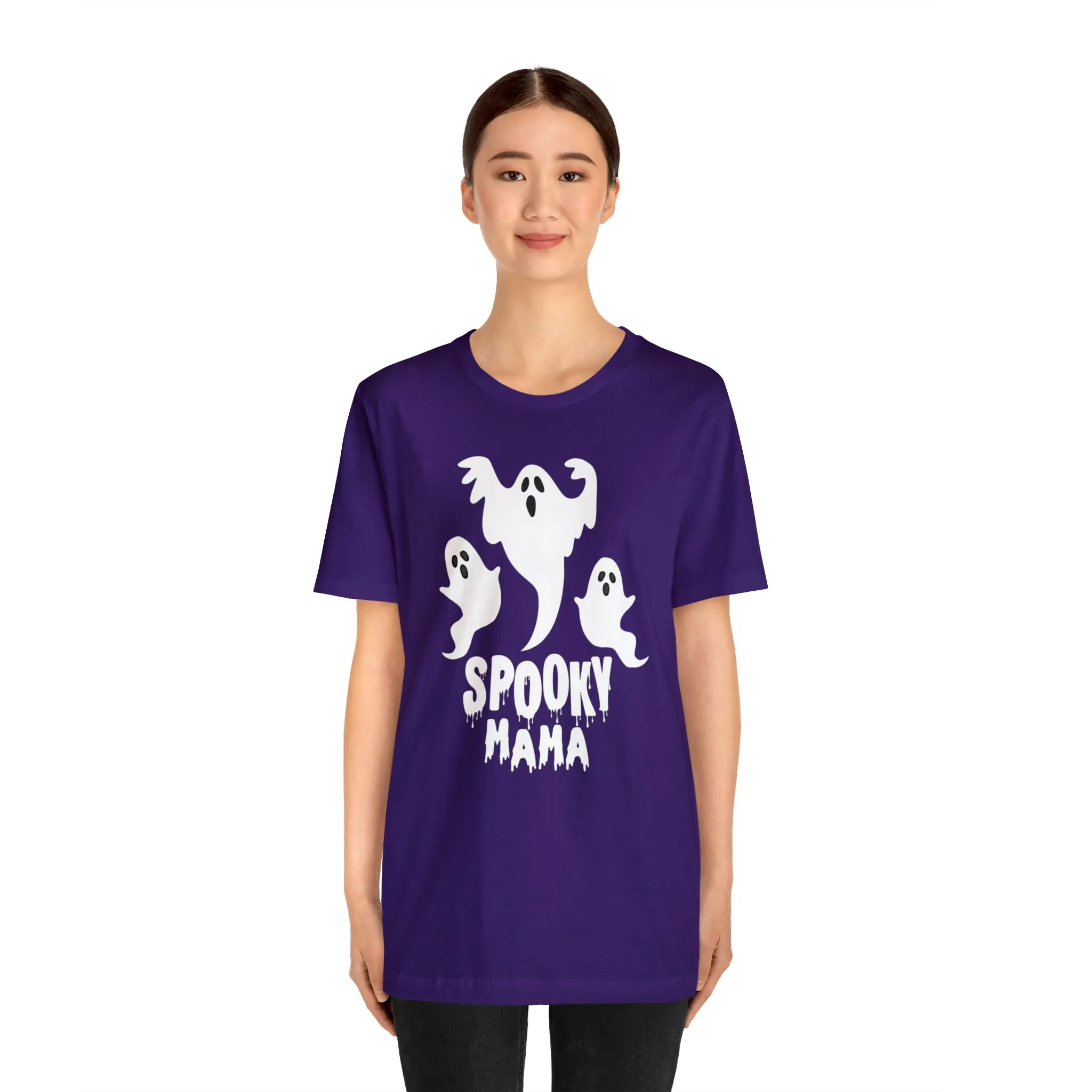Three Scary Ghosts Halloween Boo T-Shirt | Spooky Ghost Mama Tee |  Bella Canvas 3001Unisex | Short Sleeve Tshirt
