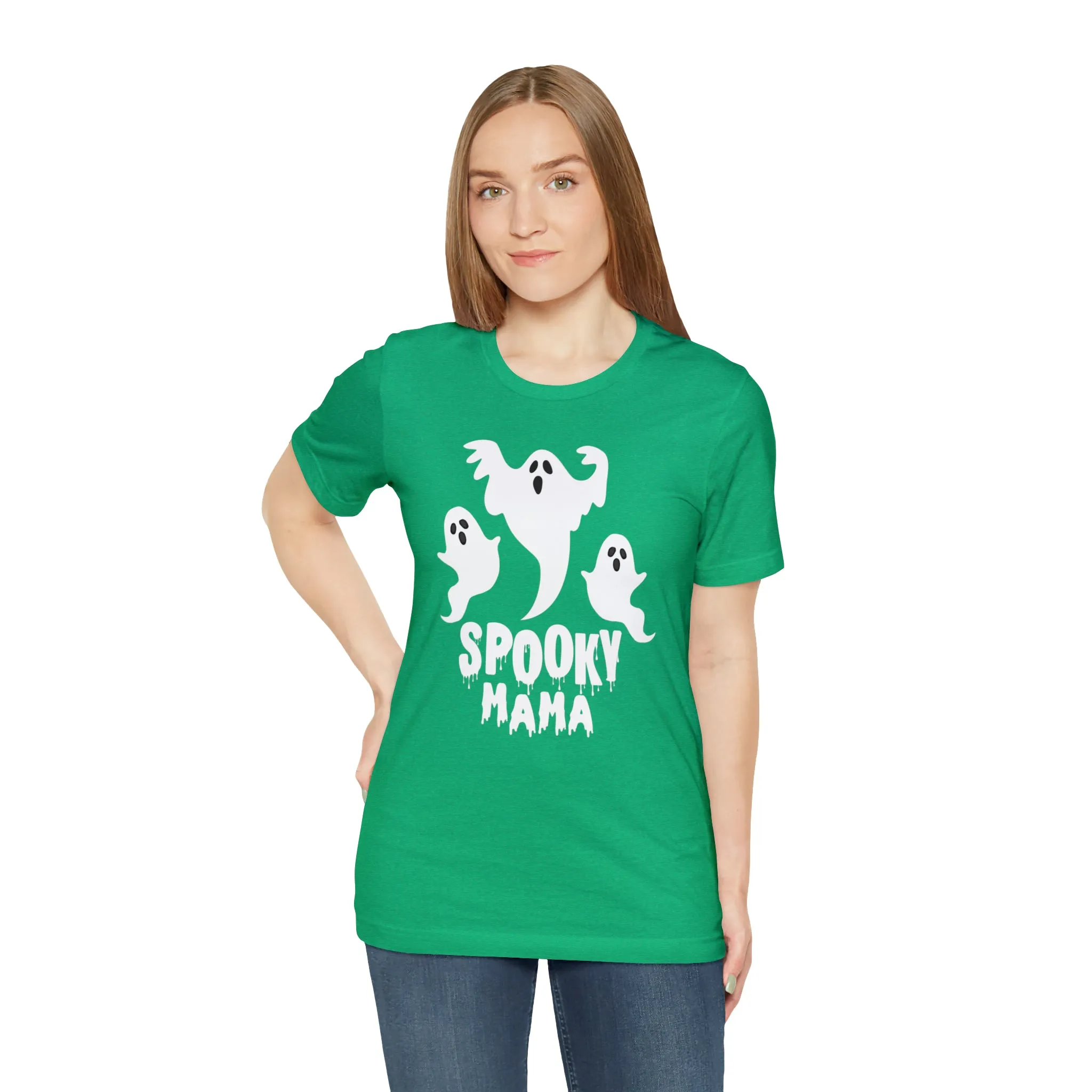 Three Scary Ghosts Halloween Boo T-Shirt | Spooky Ghost Mama Tee |  Bella Canvas 3001Unisex | Short Sleeve Tshirt