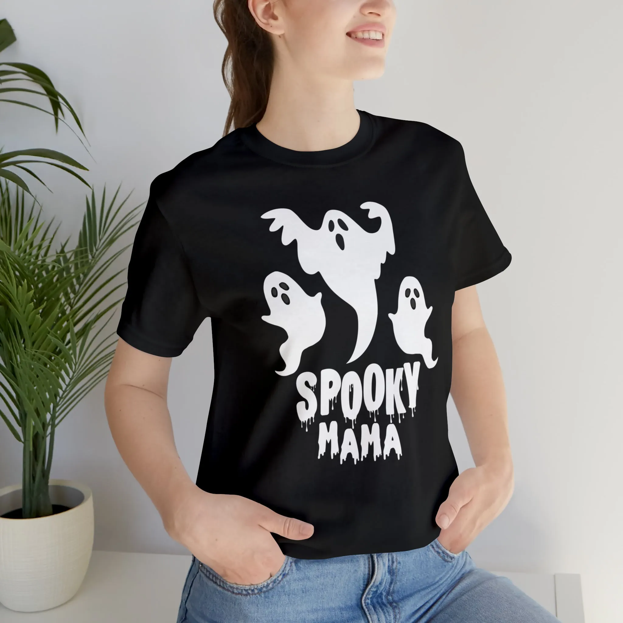 Three Scary Ghosts Halloween Boo T-Shirt | Spooky Ghost Mama Tee |  Bella Canvas 3001Unisex | Short Sleeve Tshirt