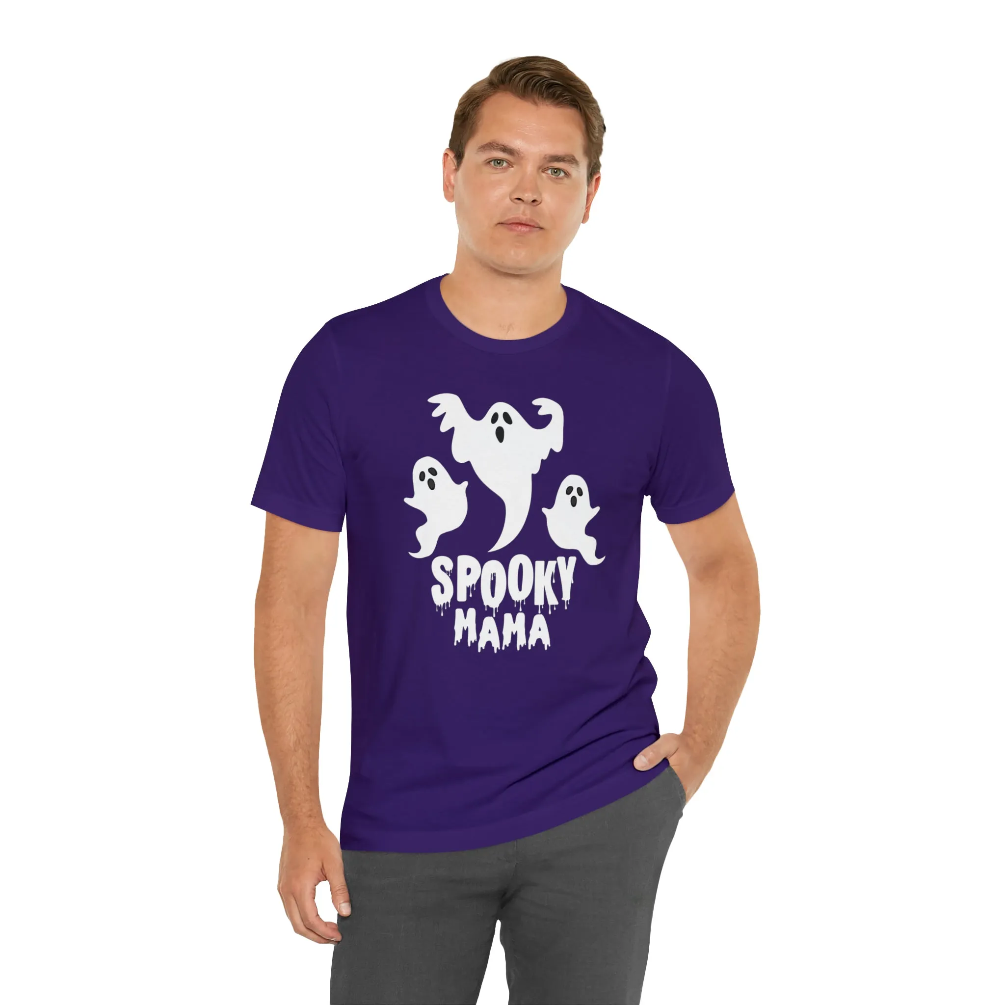 Three Scary Ghosts Halloween Boo T-Shirt | Spooky Ghost Mama Tee |  Bella Canvas 3001Unisex | Short Sleeve Tshirt