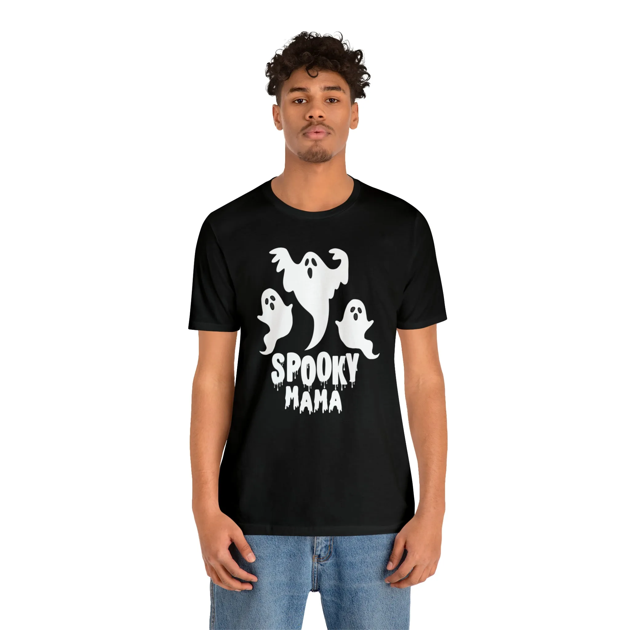 Three Scary Ghosts Halloween Boo T-Shirt | Spooky Ghost Mama Tee |  Bella Canvas 3001Unisex | Short Sleeve Tshirt