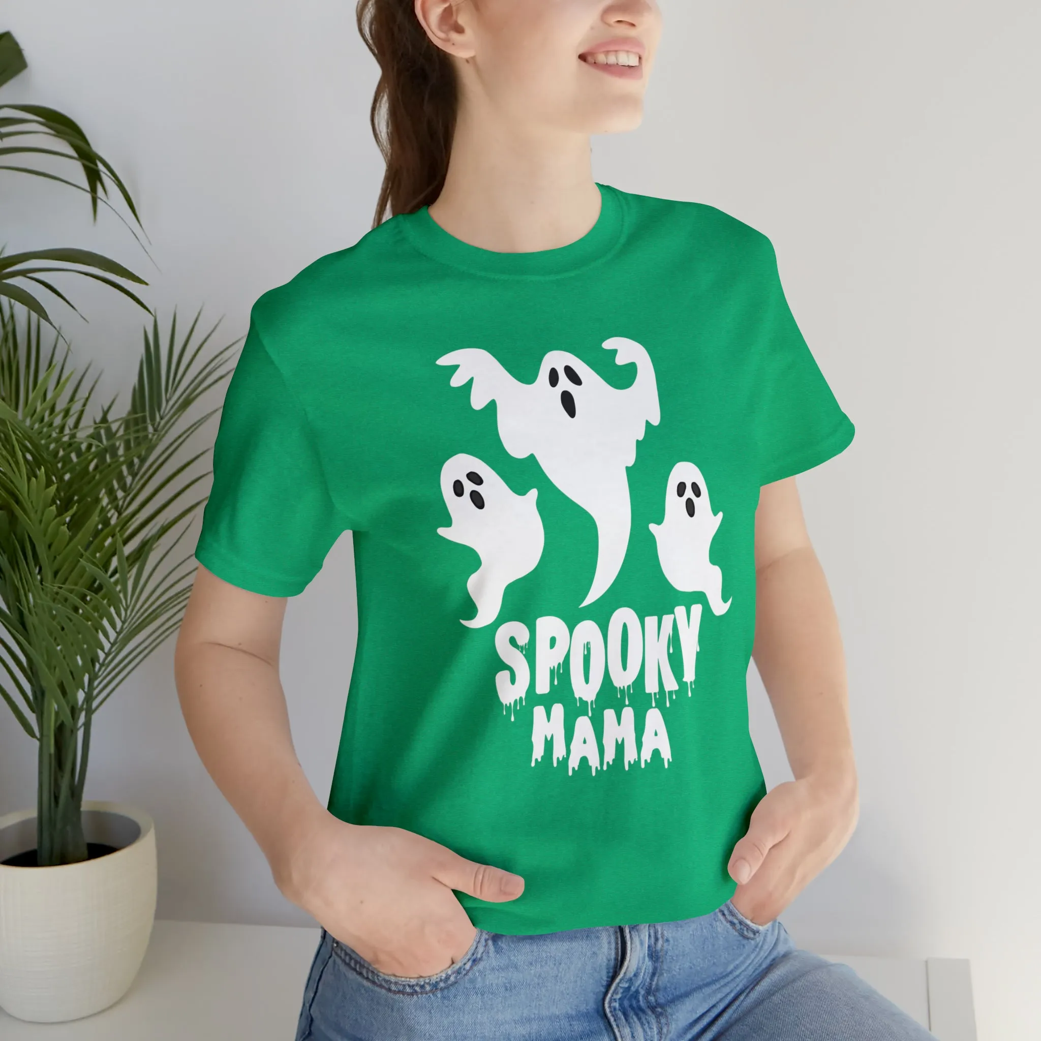 Three Scary Ghosts Halloween Boo T-Shirt | Spooky Ghost Mama Tee |  Bella Canvas 3001Unisex | Short Sleeve Tshirt