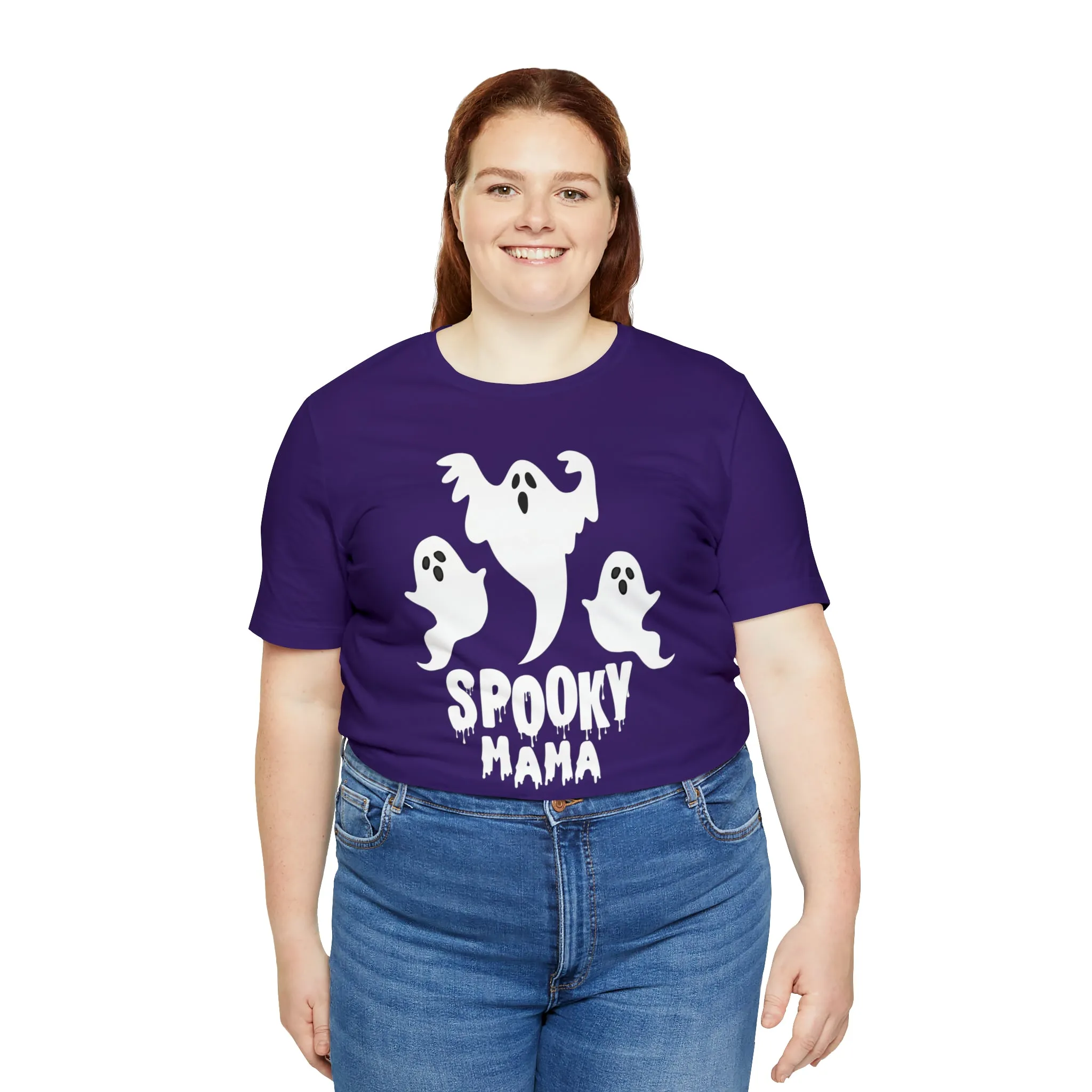 Three Scary Ghosts Halloween Boo T-Shirt | Spooky Ghost Mama Tee |  Bella Canvas 3001Unisex | Short Sleeve Tshirt