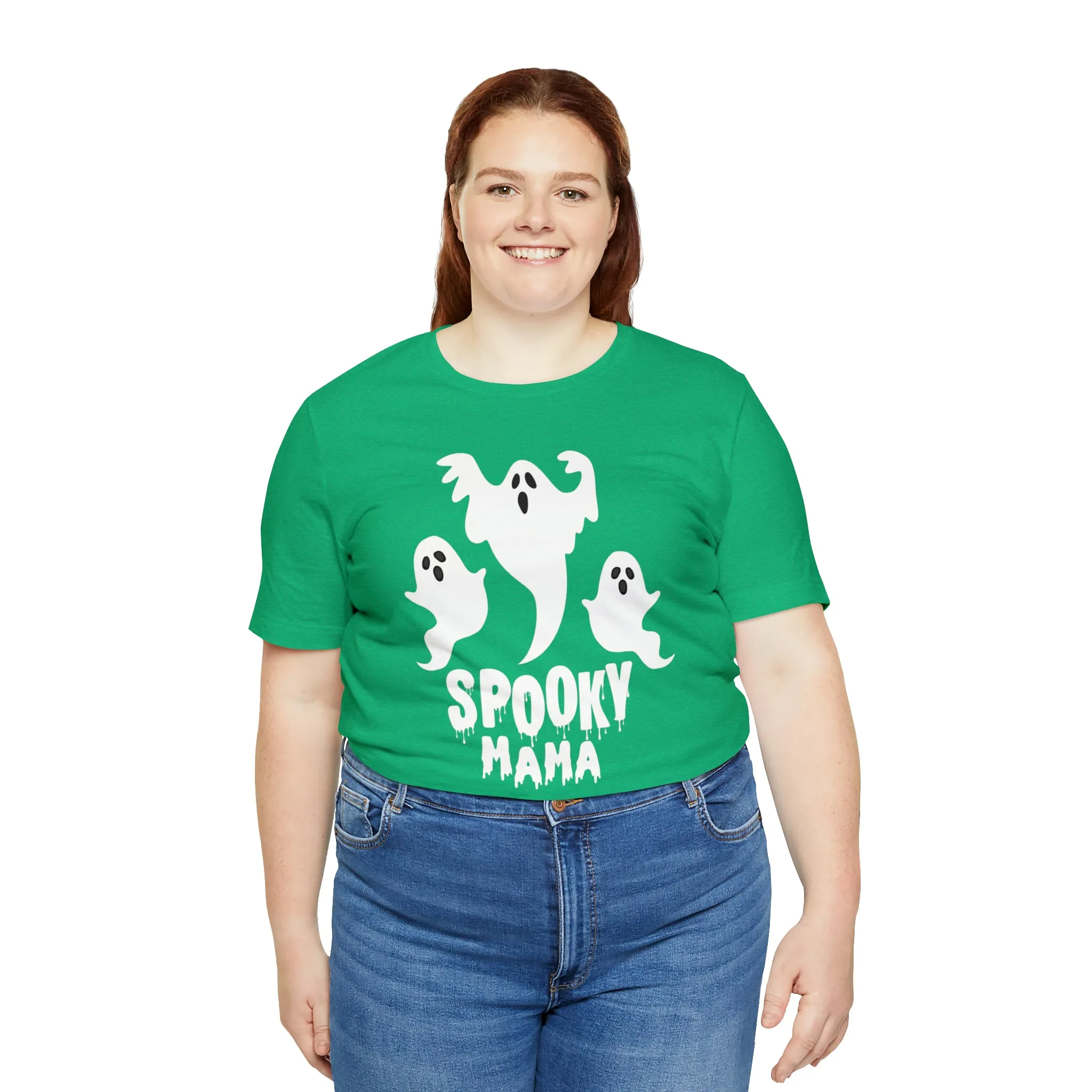 Three Scary Ghosts Halloween Boo T-Shirt | Spooky Ghost Mama Tee |  Bella Canvas 3001Unisex | Short Sleeve Tshirt
