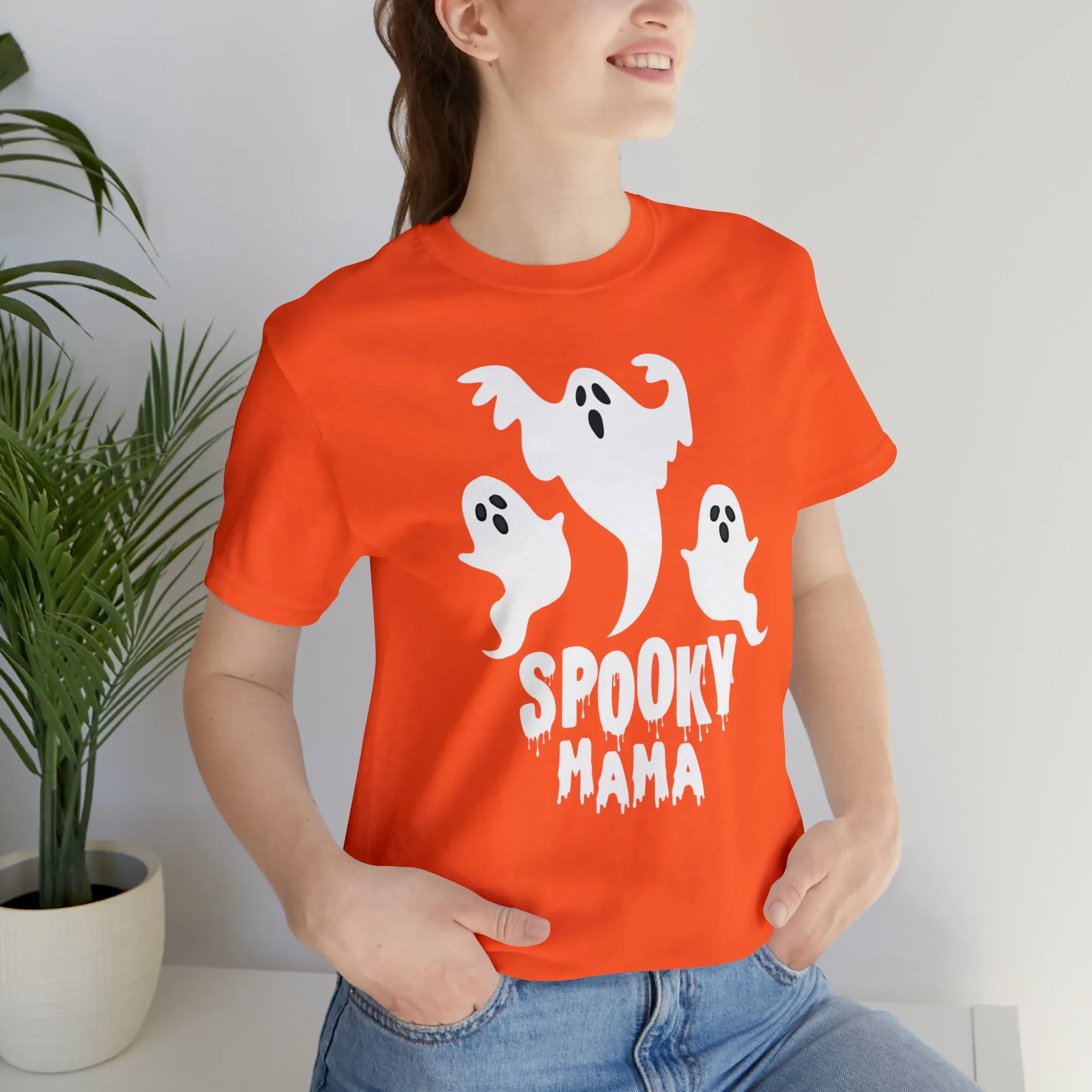 Three Scary Ghosts Halloween Boo T-Shirt | Spooky Ghost Mama Tee |  Bella Canvas 3001Unisex | Short Sleeve Tshirt