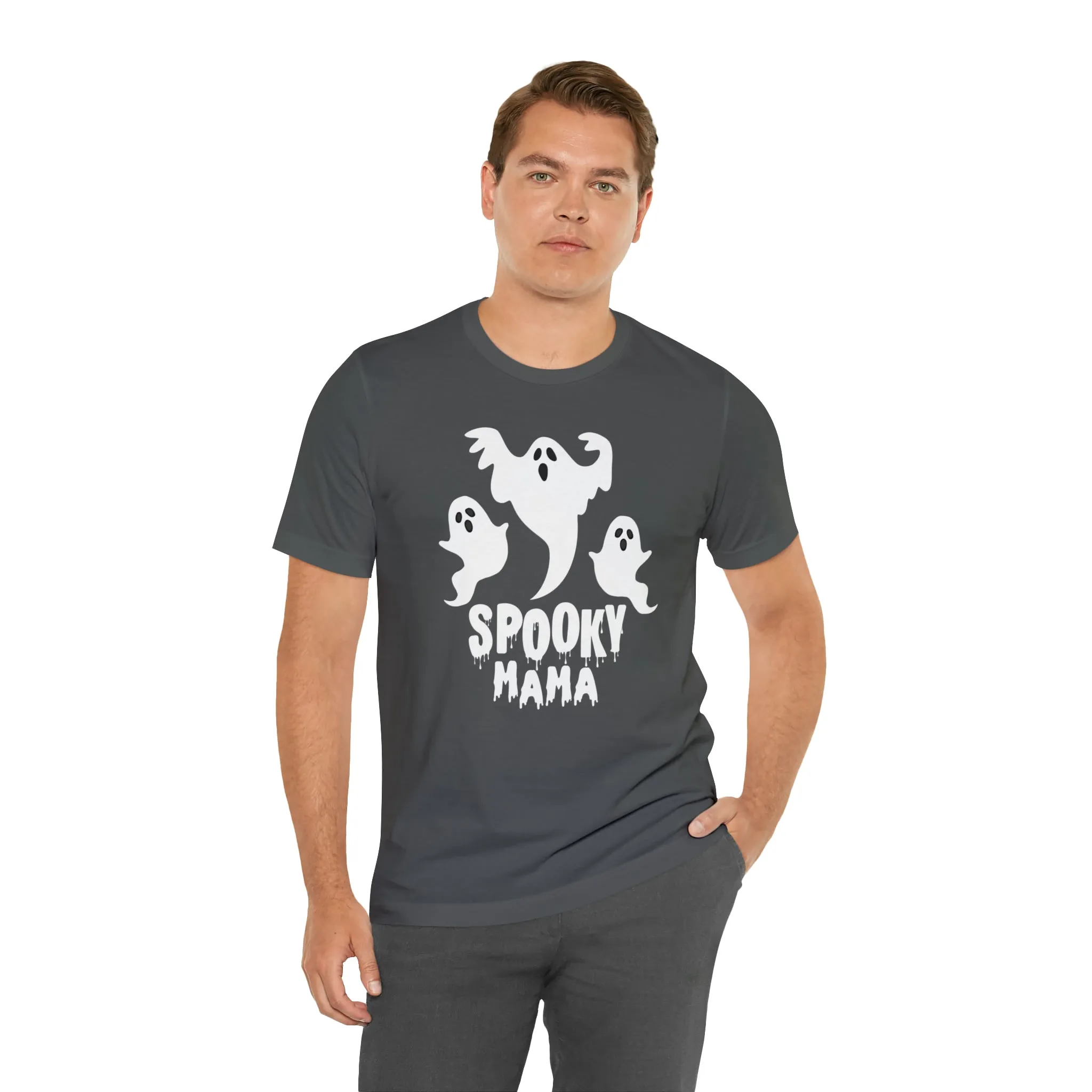 Three Scary Ghosts Halloween Boo T-Shirt | Spooky Ghost Mama Tee |  Bella Canvas 3001Unisex | Short Sleeve Tshirt
