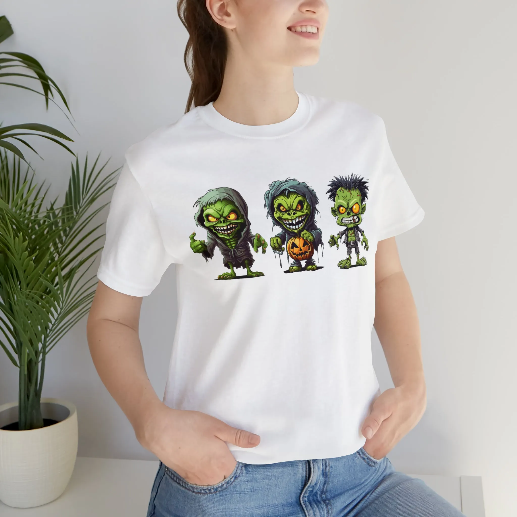 Three Scary Ghouls T-Shirt | Creepy Ghouls Tee |  Bella Canvas 3001Unisex | Spooky Short Sleeve Tshirt
