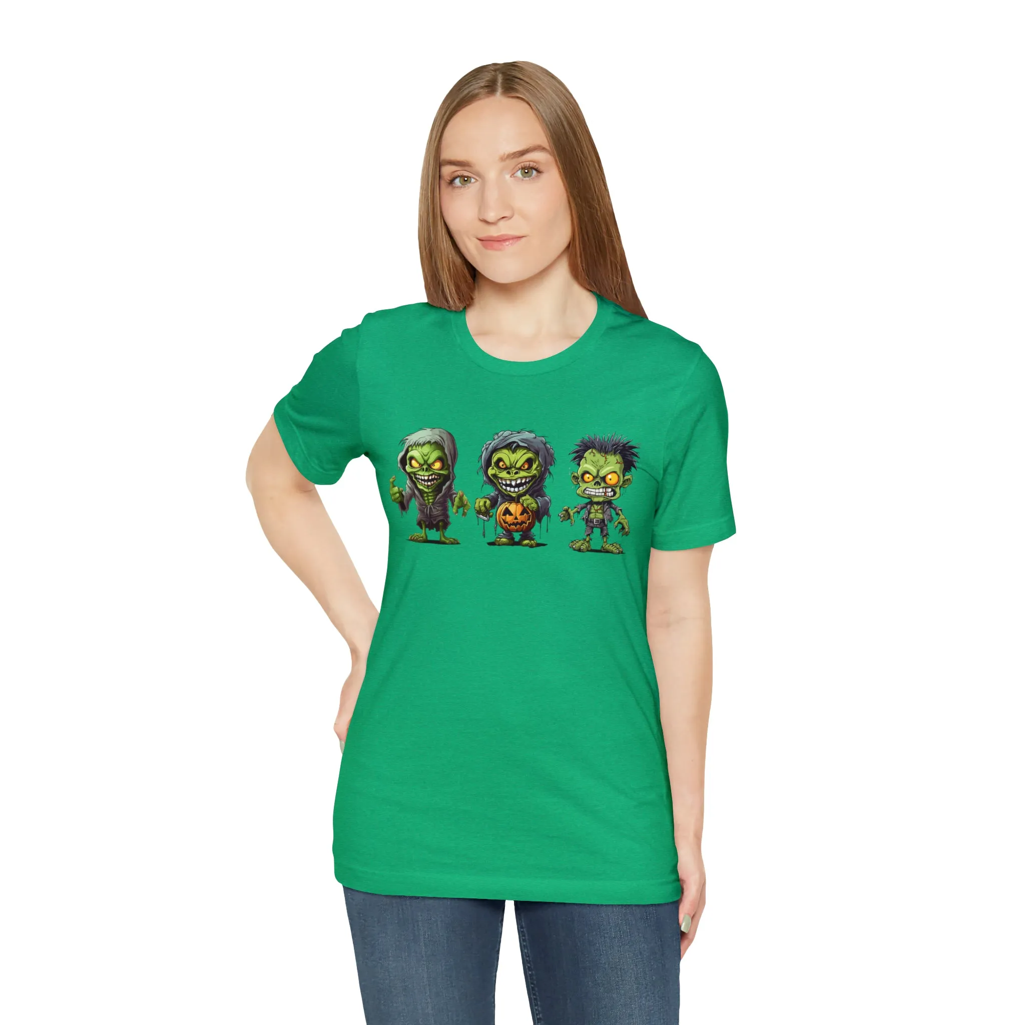 Three Scary Ghouls T-Shirt | Creepy Ghouls Tee |  Bella Canvas 3001Unisex | Spooky Short Sleeve Tshirt