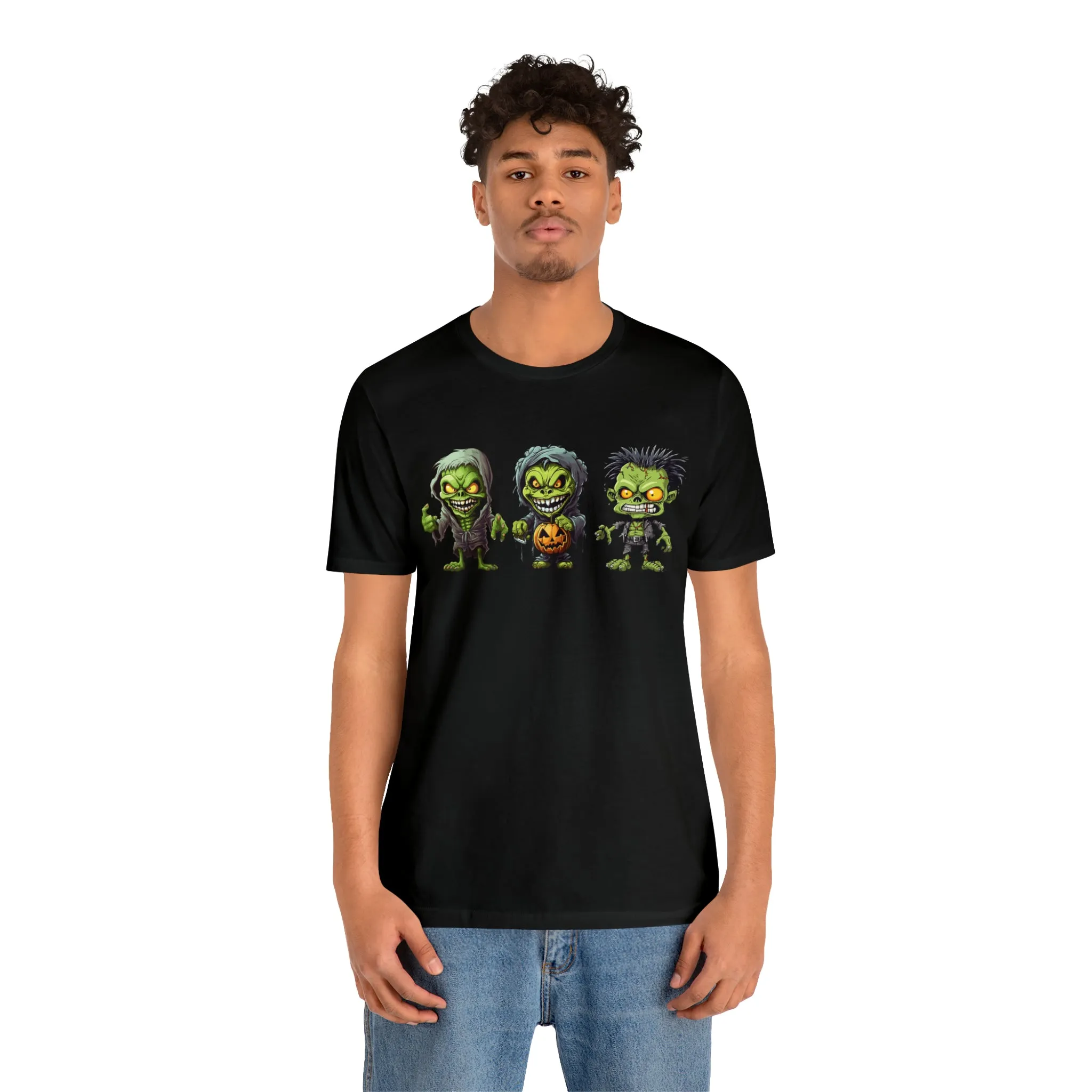 Three Scary Ghouls T-Shirt | Creepy Ghouls Tee |  Bella Canvas 3001Unisex | Spooky Short Sleeve Tshirt