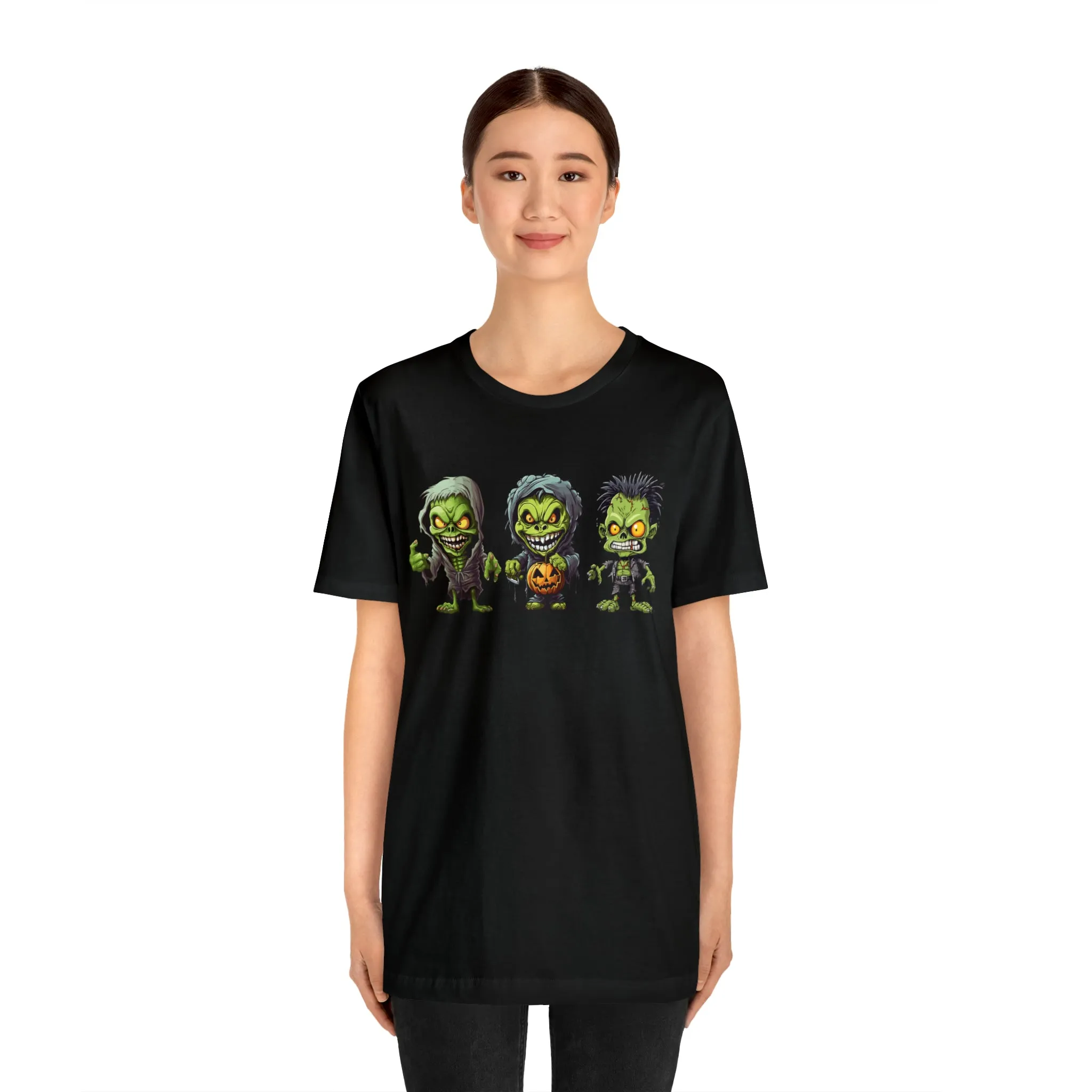Three Scary Ghouls T-Shirt | Creepy Ghouls Tee |  Bella Canvas 3001Unisex | Spooky Short Sleeve Tshirt