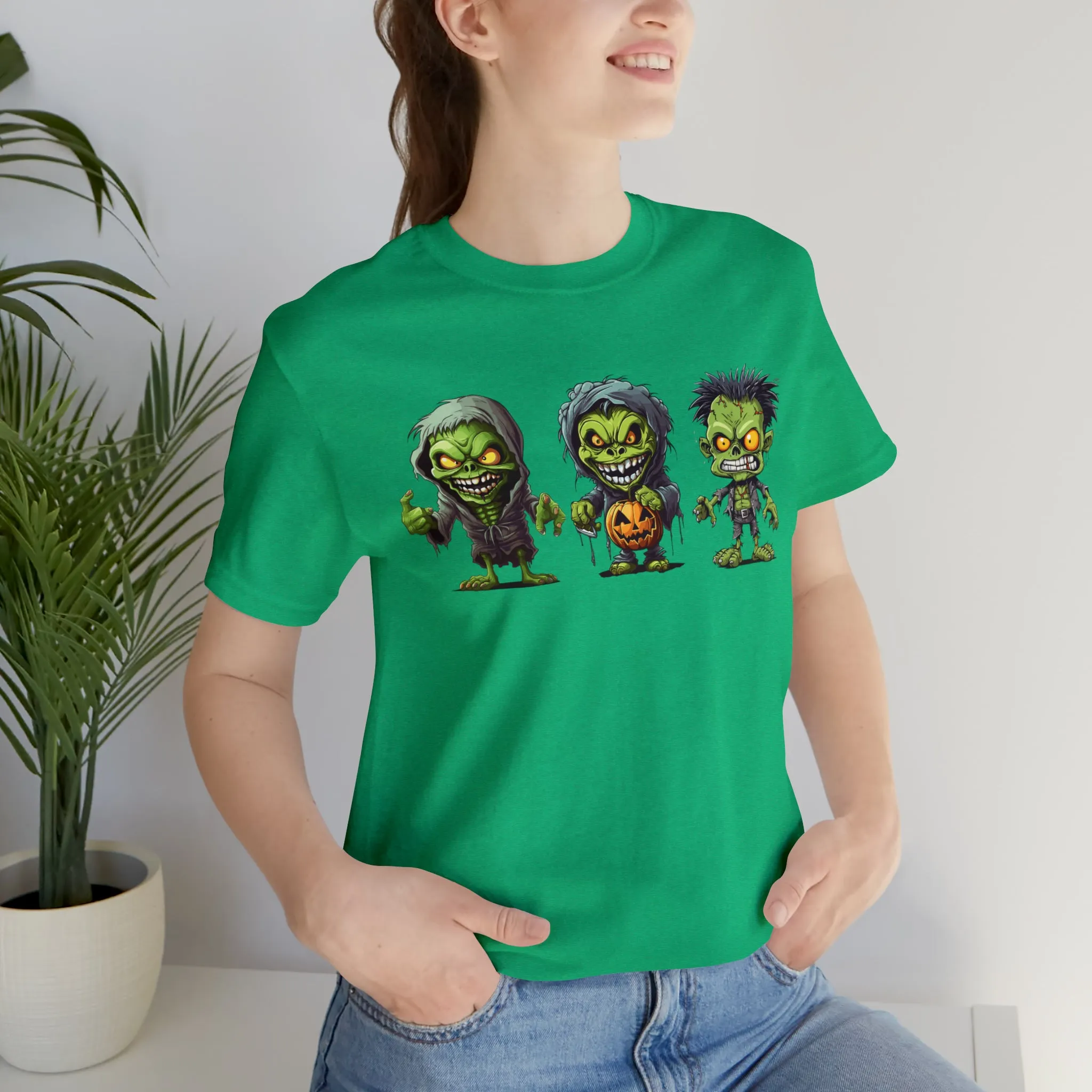 Three Scary Ghouls T-Shirt | Creepy Ghouls Tee |  Bella Canvas 3001Unisex | Spooky Short Sleeve Tshirt