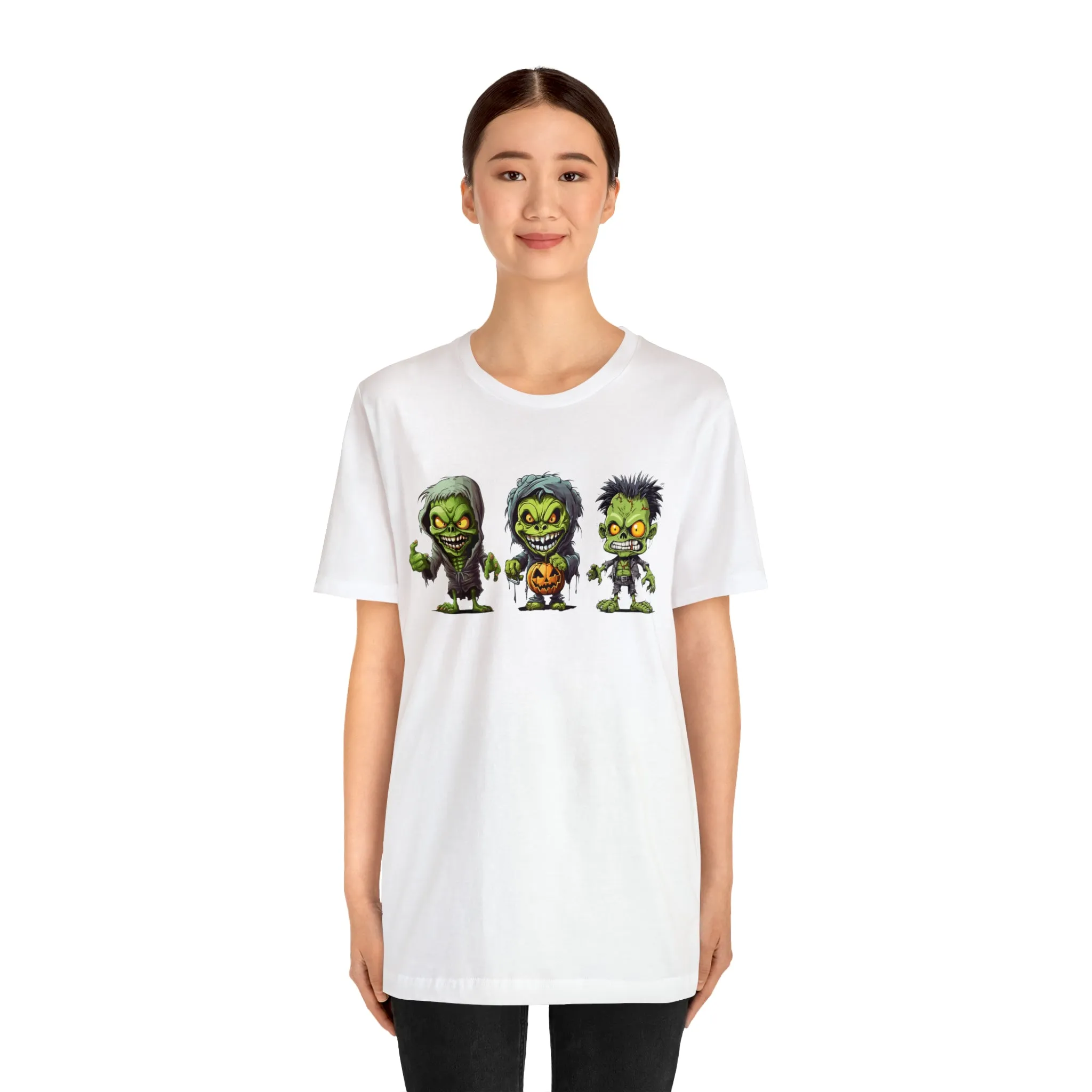 Three Scary Ghouls T-Shirt | Creepy Ghouls Tee |  Bella Canvas 3001Unisex | Spooky Short Sleeve Tshirt