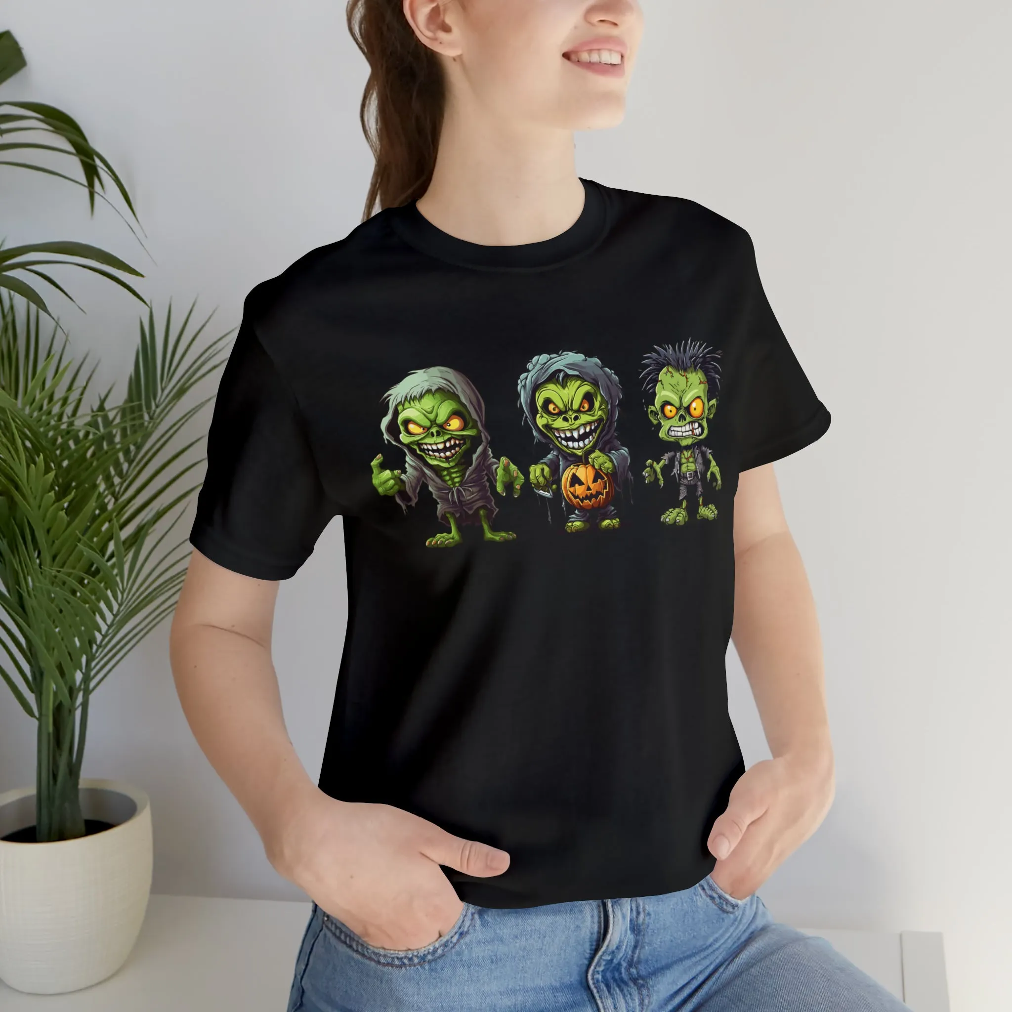 Three Scary Ghouls T-Shirt | Creepy Ghouls Tee |  Bella Canvas 3001Unisex | Spooky Short Sleeve Tshirt