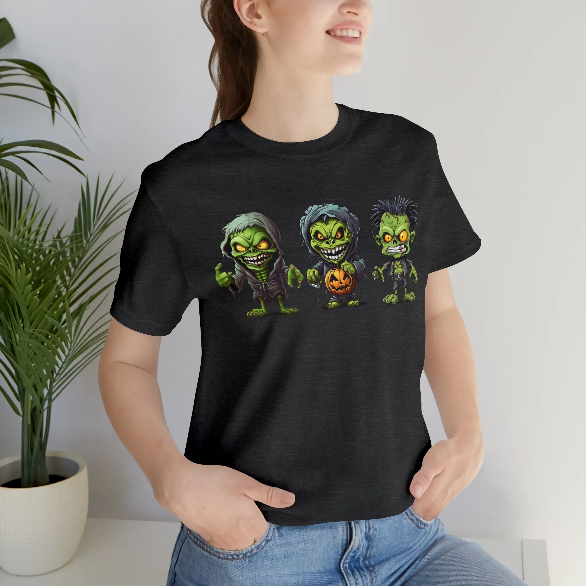 Three Scary Ghouls T-Shirt | Creepy Ghouls Tee |  Bella Canvas 3001Unisex | Spooky Short Sleeve Tshirt