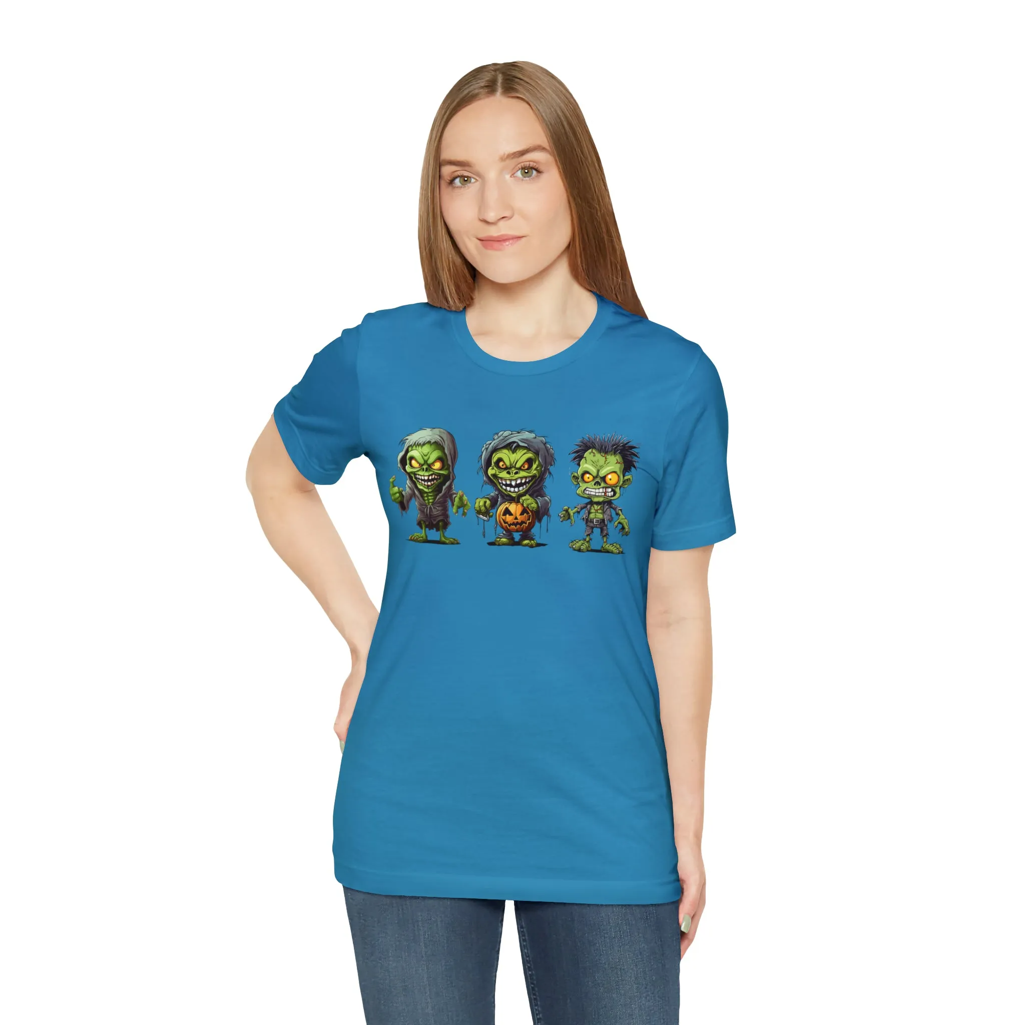 Three Scary Ghouls T-Shirt | Creepy Ghouls Tee |  Bella Canvas 3001Unisex | Spooky Short Sleeve Tshirt
