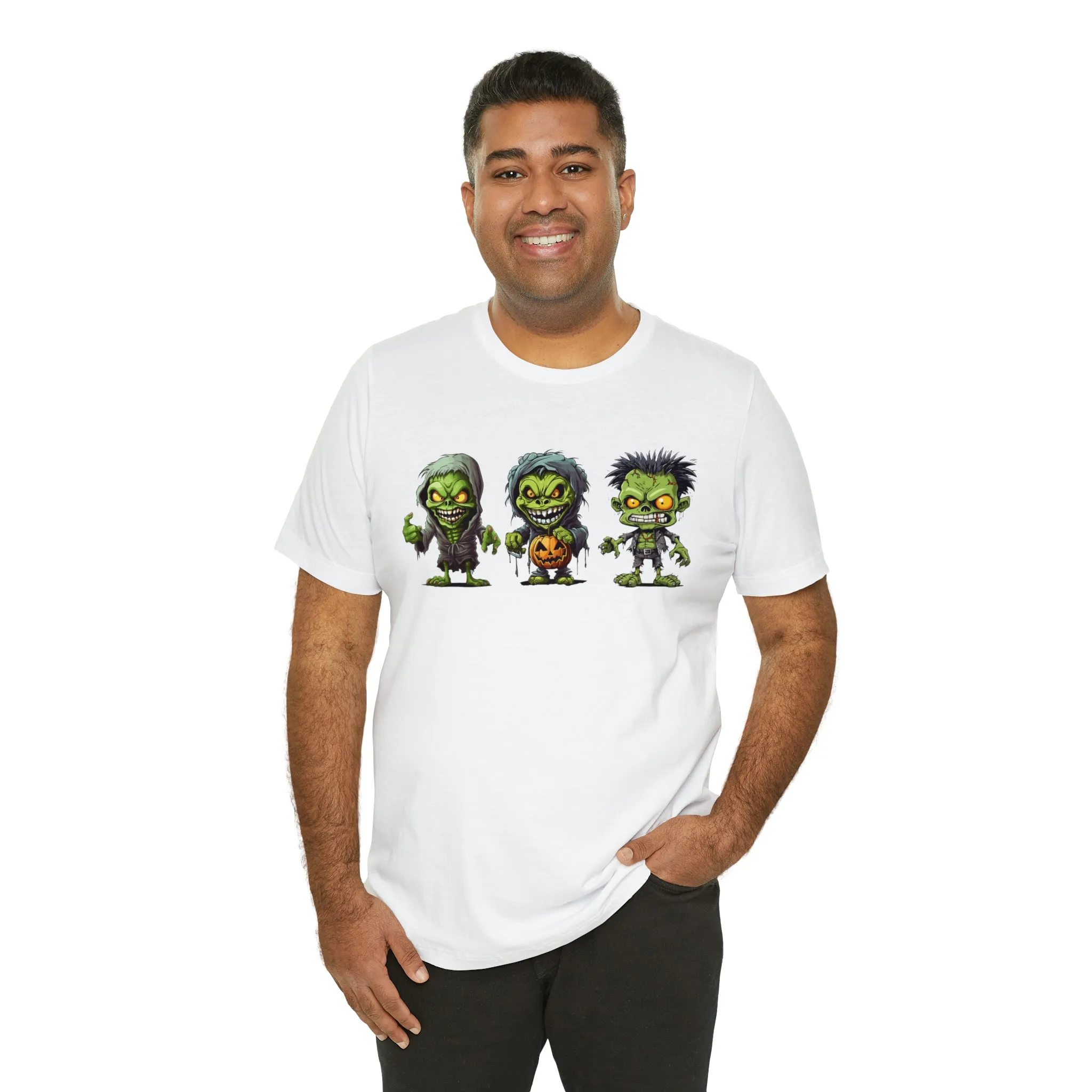 Three Scary Ghouls T-Shirt | Creepy Ghouls Tee |  Bella Canvas 3001Unisex | Spooky Short Sleeve Tshirt