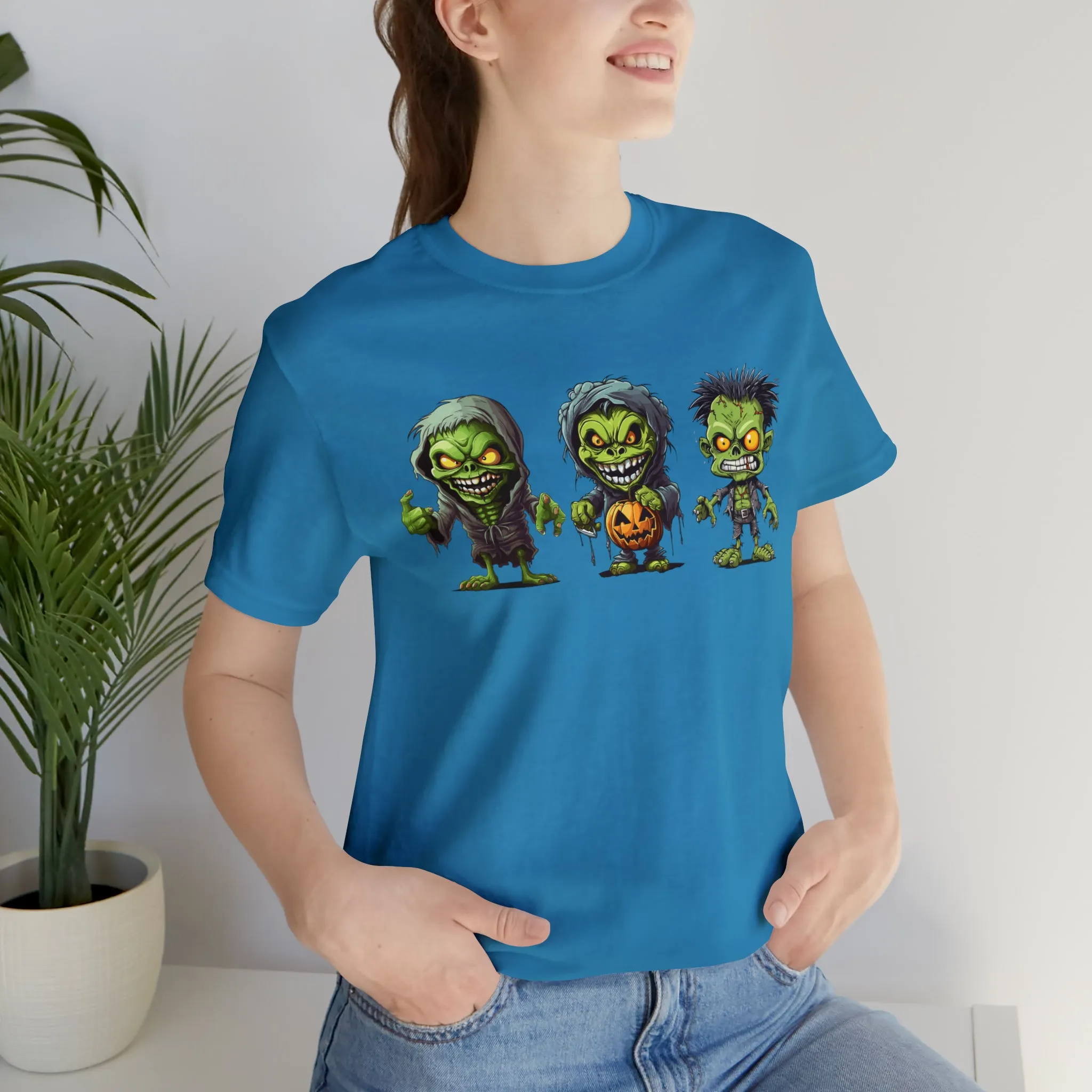 Three Scary Ghouls T-Shirt | Creepy Ghouls Tee |  Bella Canvas 3001Unisex | Spooky Short Sleeve Tshirt