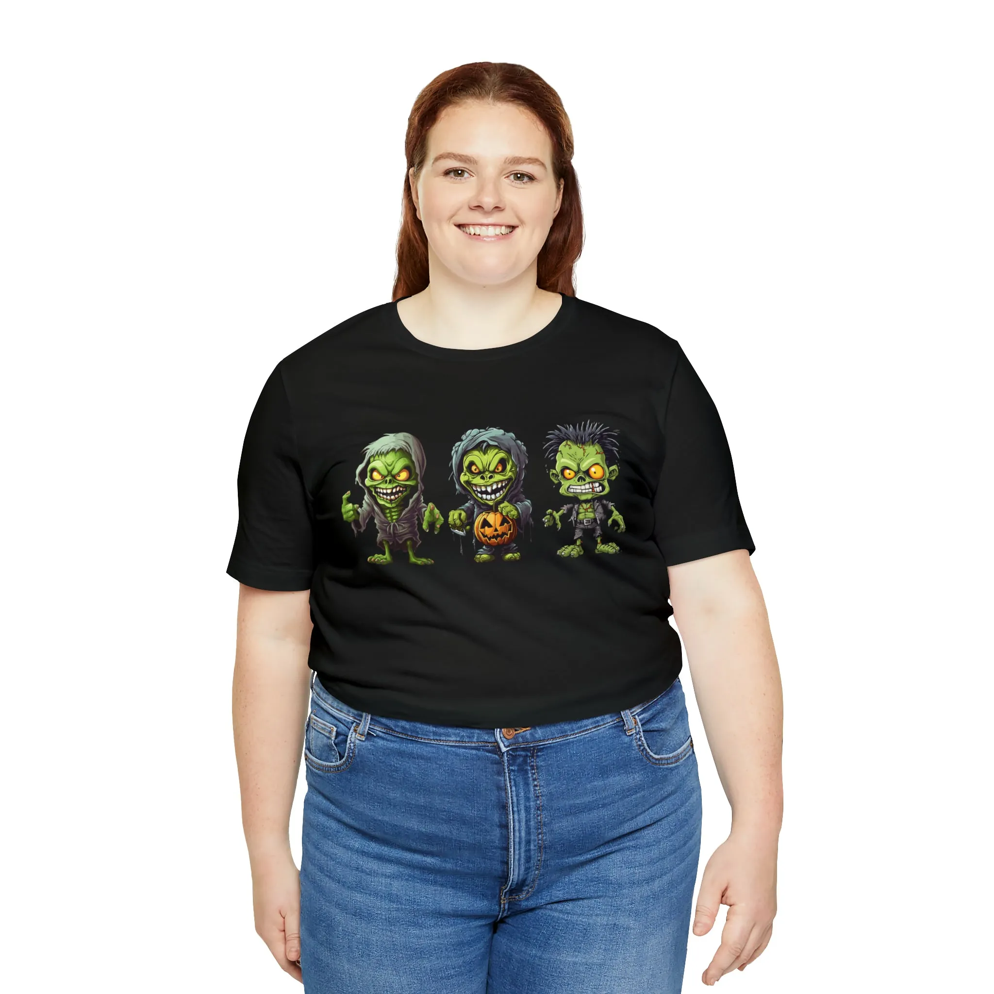 Three Scary Ghouls T-Shirt | Creepy Ghouls Tee |  Bella Canvas 3001Unisex | Spooky Short Sleeve Tshirt