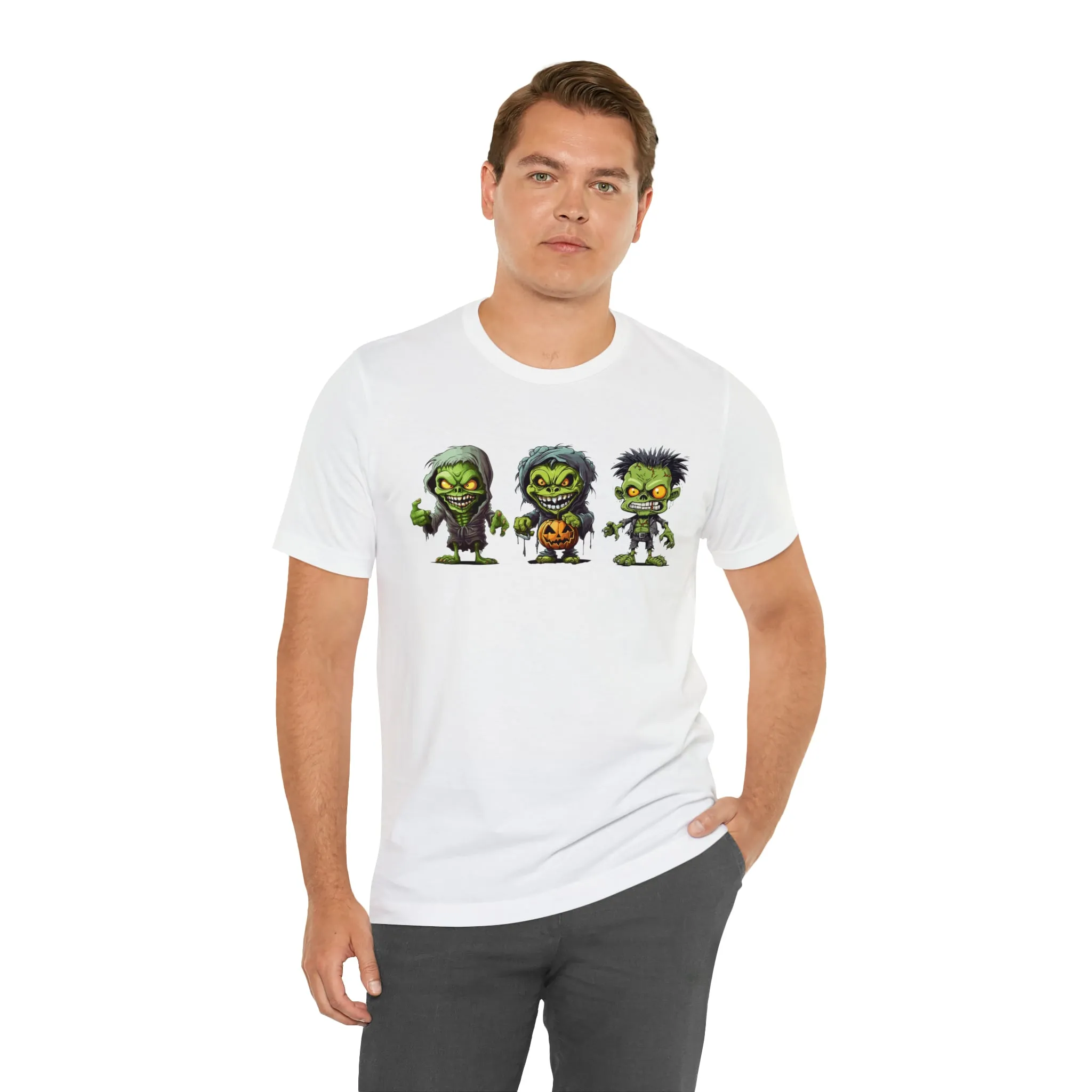 Three Scary Ghouls T-Shirt | Creepy Ghouls Tee |  Bella Canvas 3001Unisex | Spooky Short Sleeve Tshirt