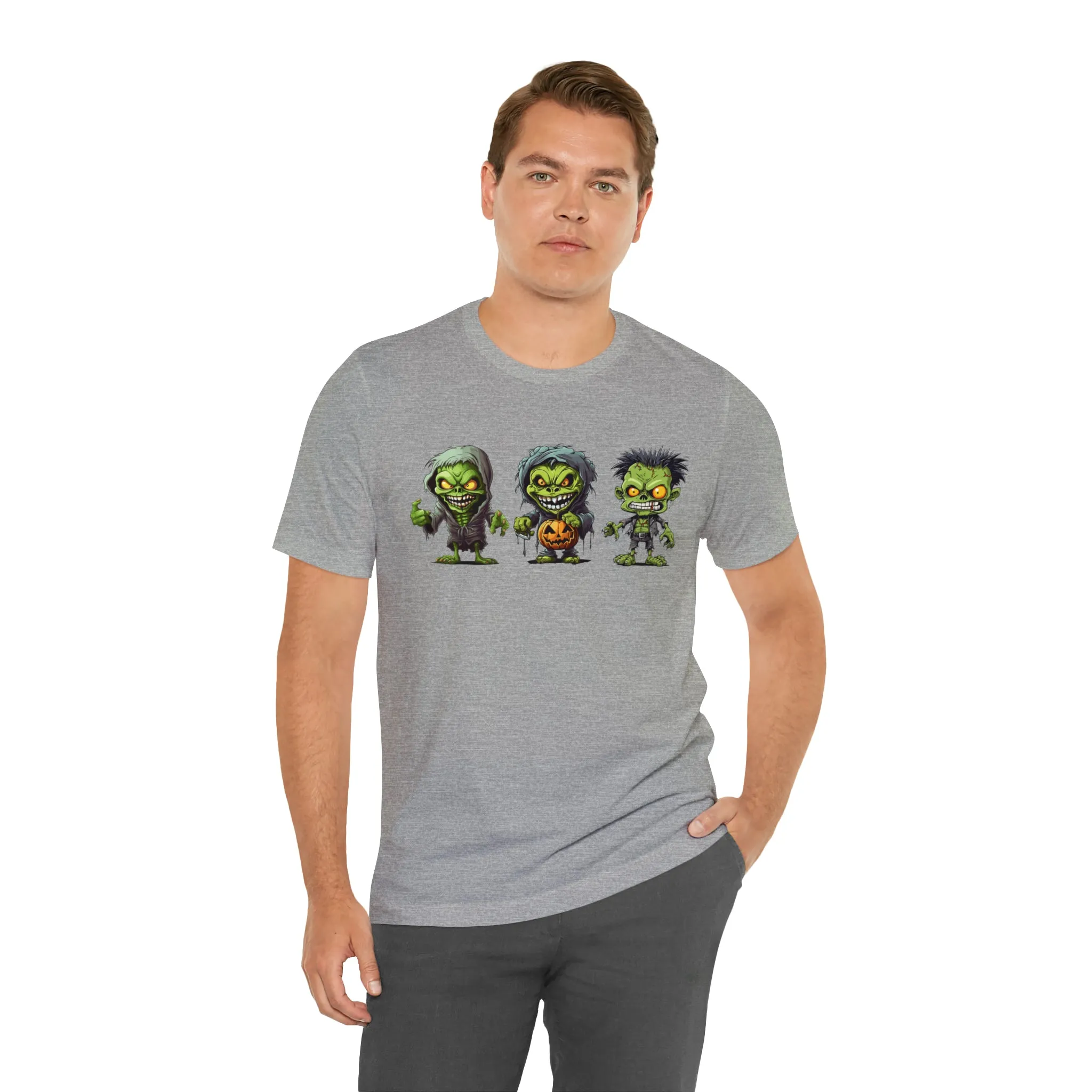 Three Scary Ghouls T-Shirt | Creepy Ghouls Tee |  Bella Canvas 3001Unisex | Spooky Short Sleeve Tshirt