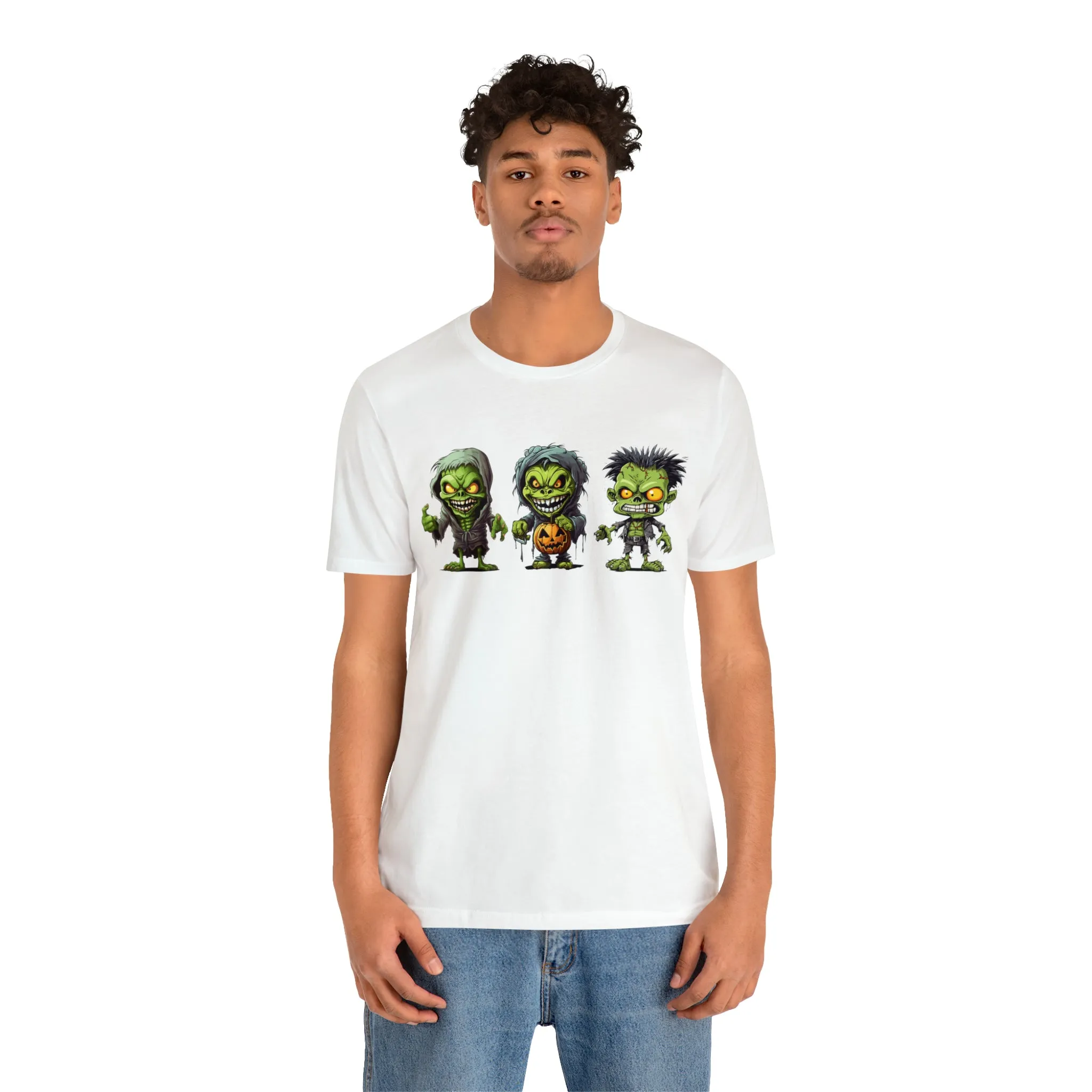 Three Scary Ghouls T-Shirt | Creepy Ghouls Tee |  Bella Canvas 3001Unisex | Spooky Short Sleeve Tshirt