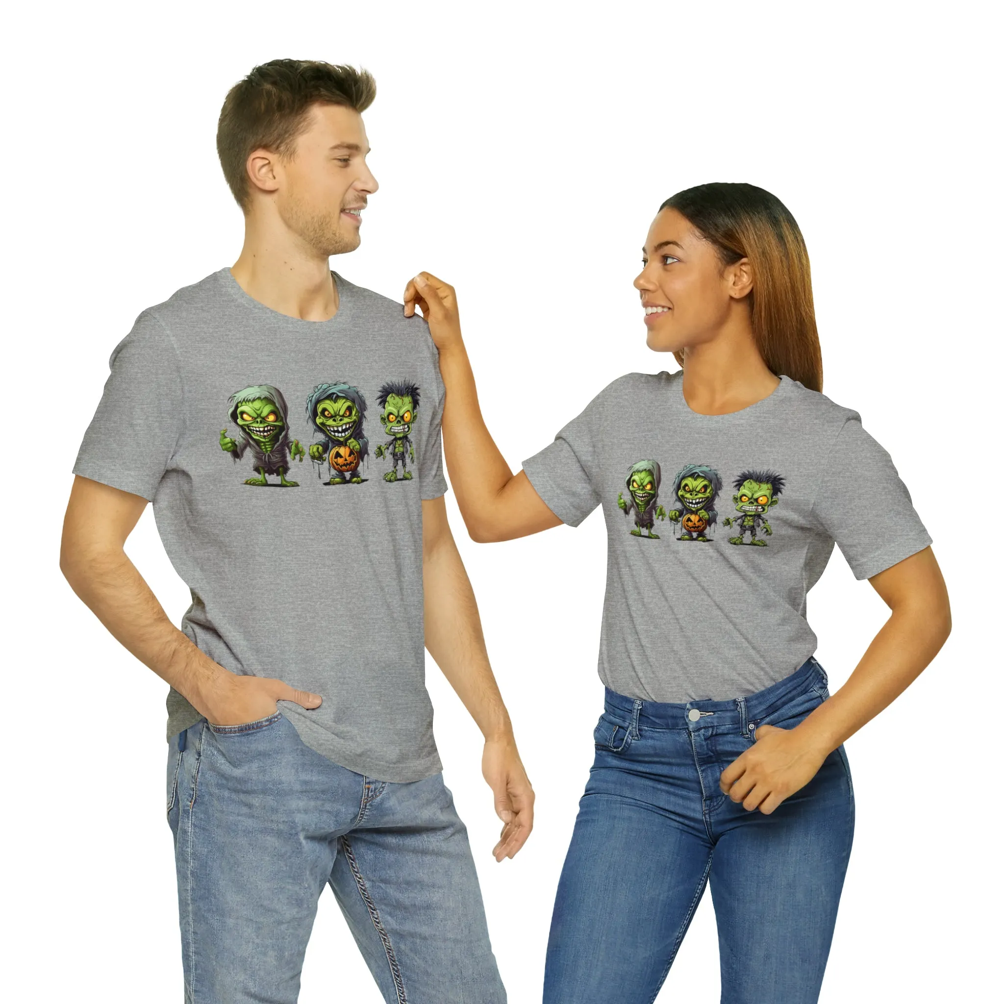 Three Scary Ghouls T-Shirt | Creepy Ghouls Tee |  Bella Canvas 3001Unisex | Spooky Short Sleeve Tshirt