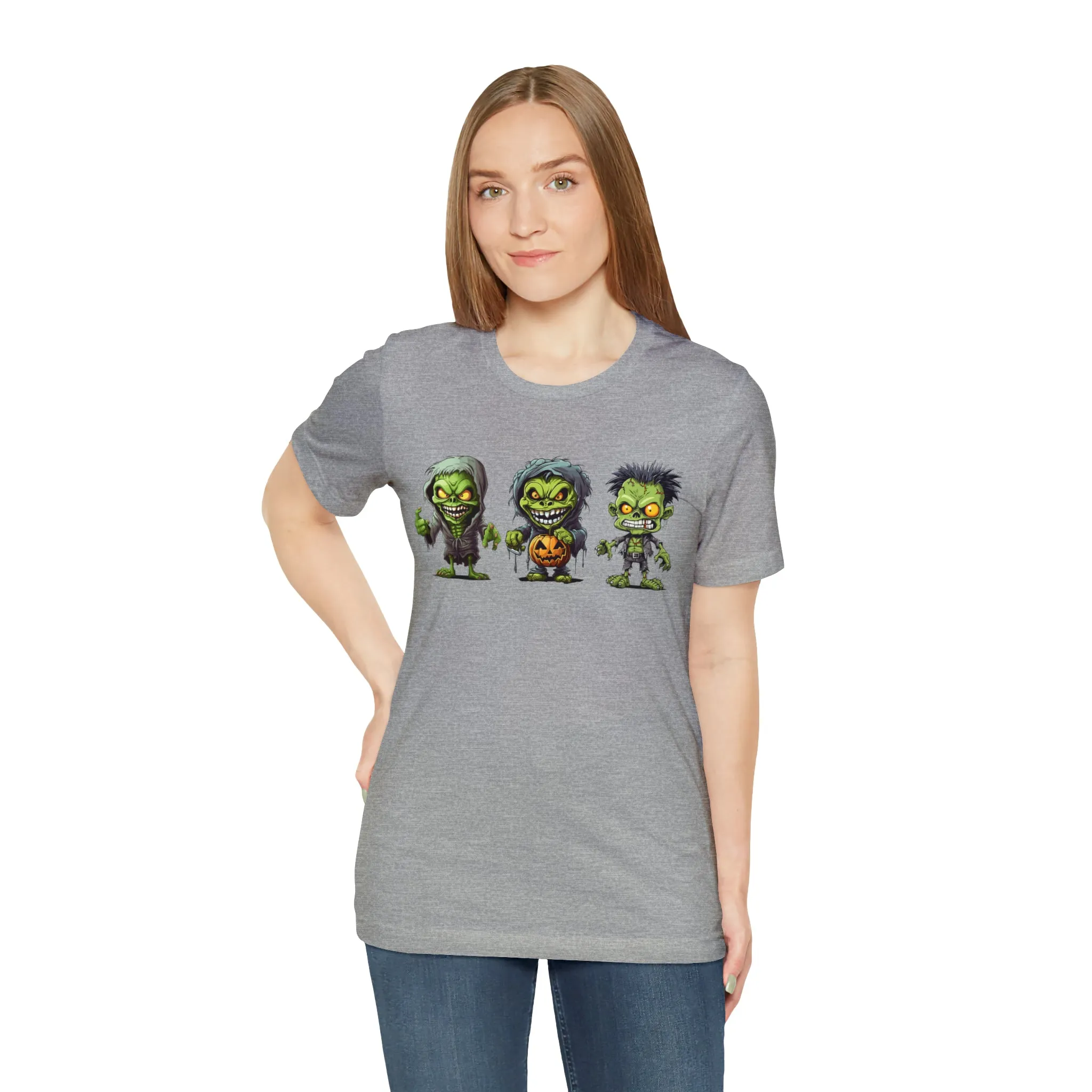 Three Scary Ghouls T-Shirt | Creepy Ghouls Tee |  Bella Canvas 3001Unisex | Spooky Short Sleeve Tshirt