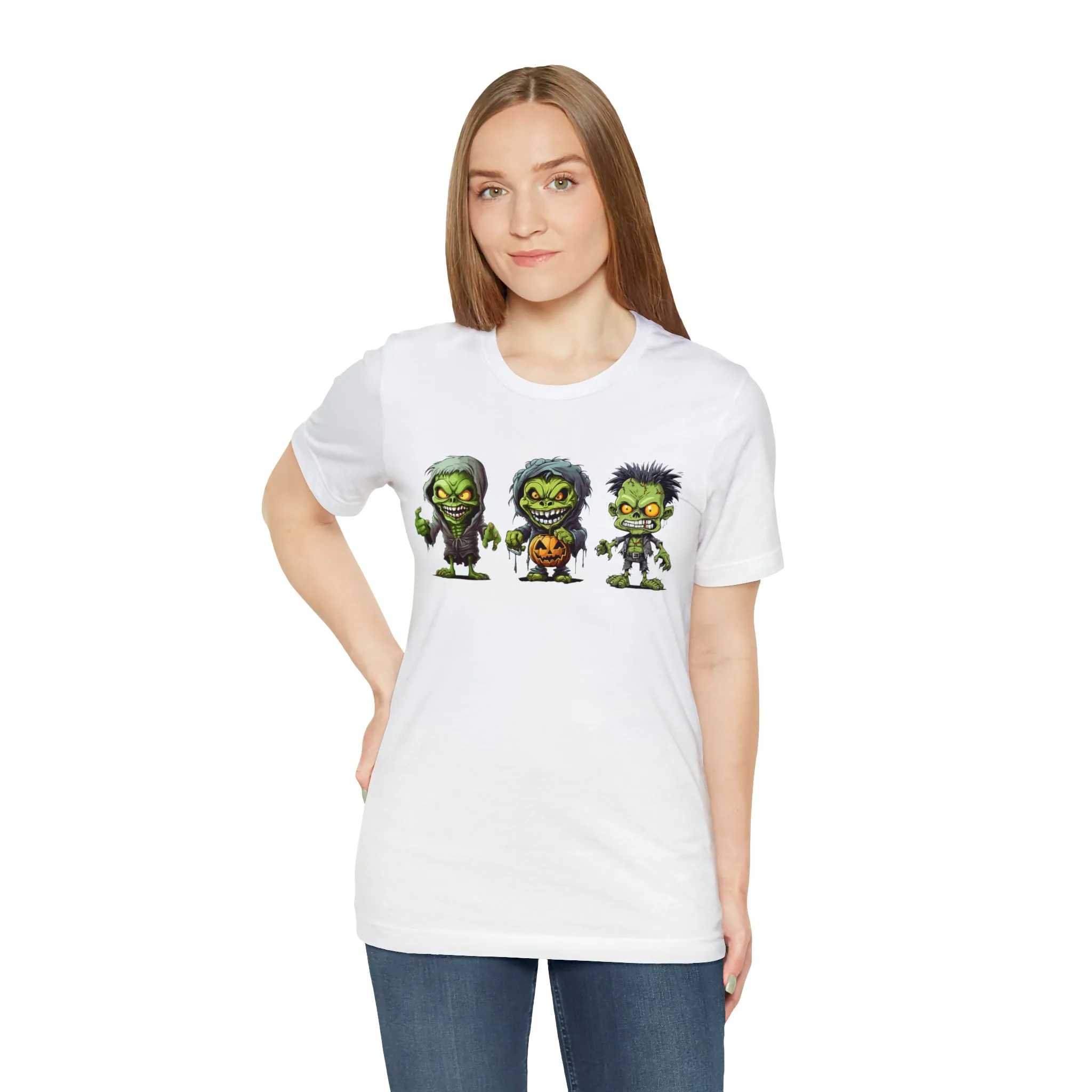 Three Scary Ghouls T-Shirt | Creepy Ghouls Tee |  Bella Canvas 3001Unisex | Spooky Short Sleeve Tshirt