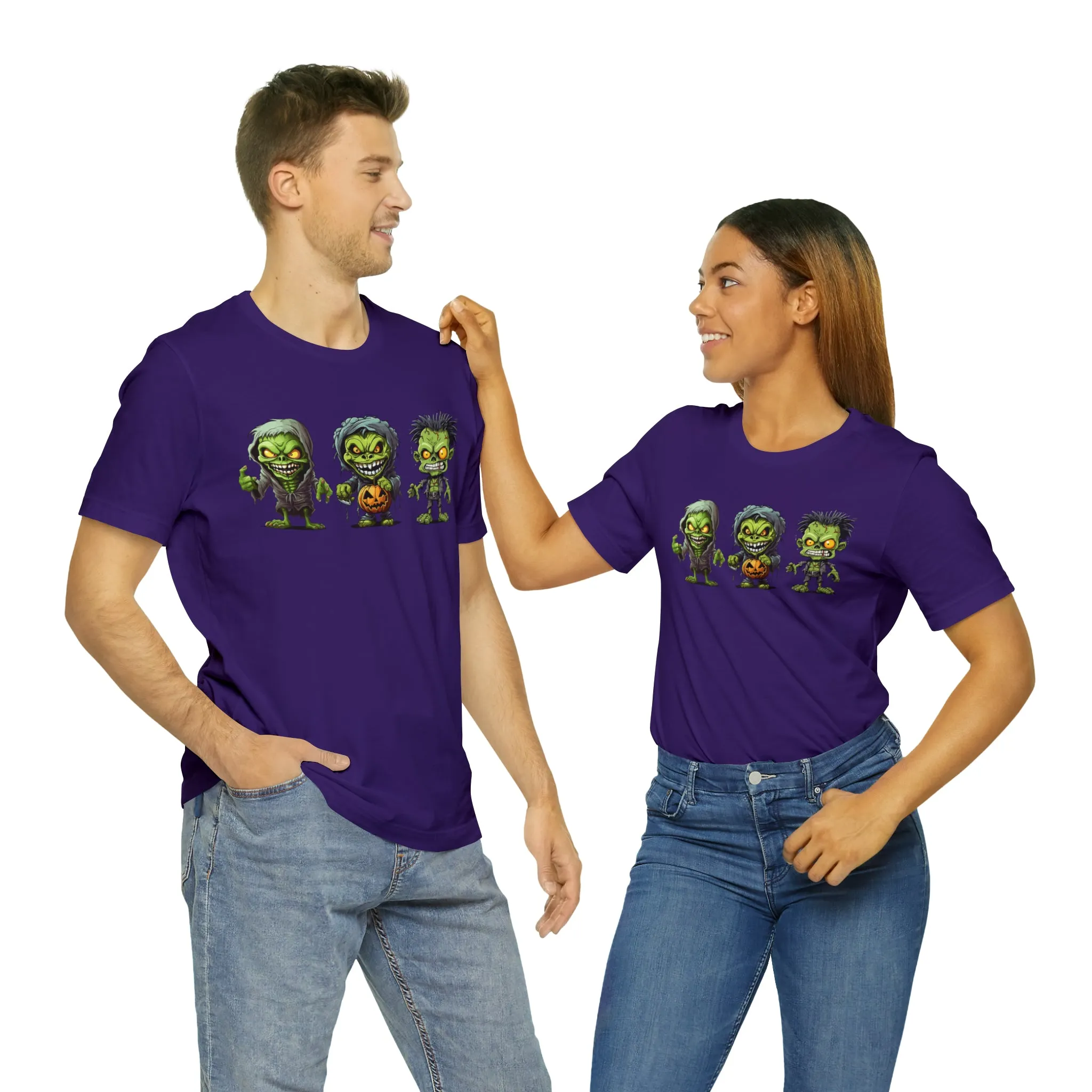 Three Scary Ghouls T-Shirt | Creepy Ghouls Tee |  Bella Canvas 3001Unisex | Spooky Short Sleeve Tshirt