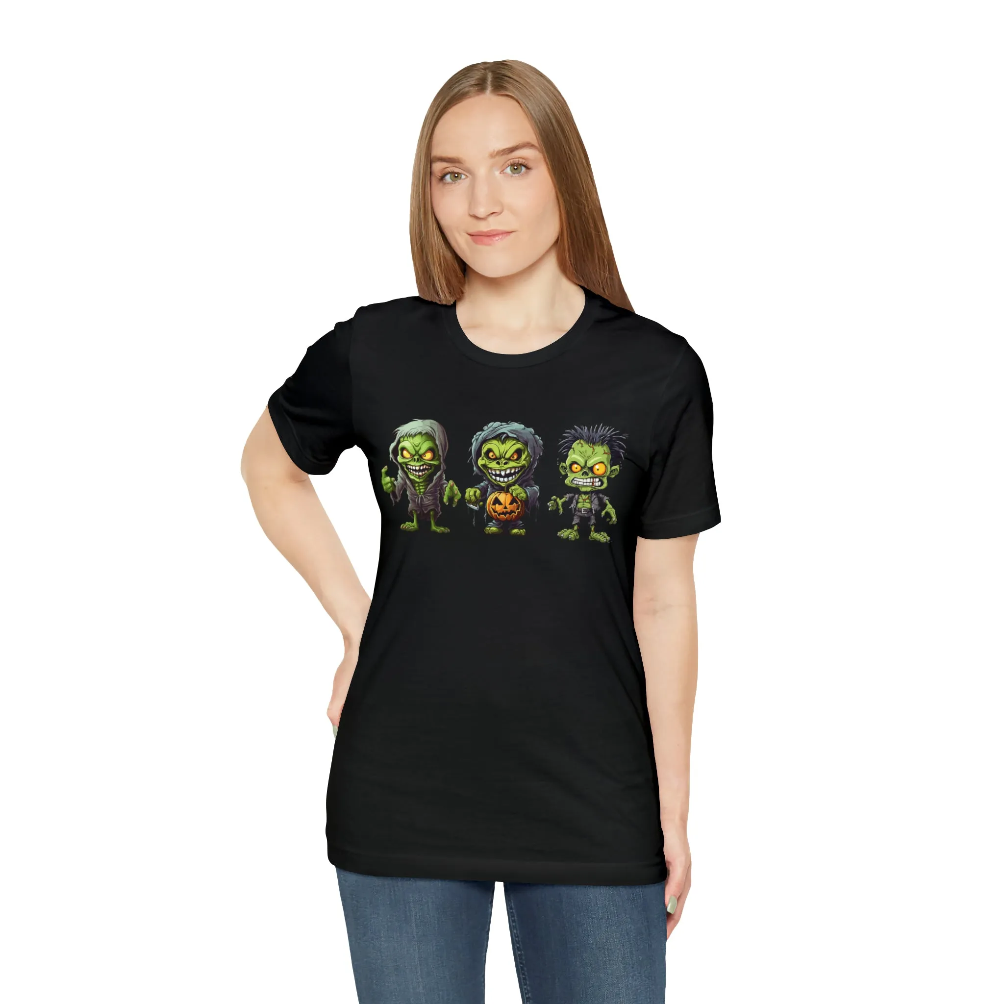 Three Scary Ghouls T-Shirt | Creepy Ghouls Tee |  Bella Canvas 3001Unisex | Spooky Short Sleeve Tshirt
