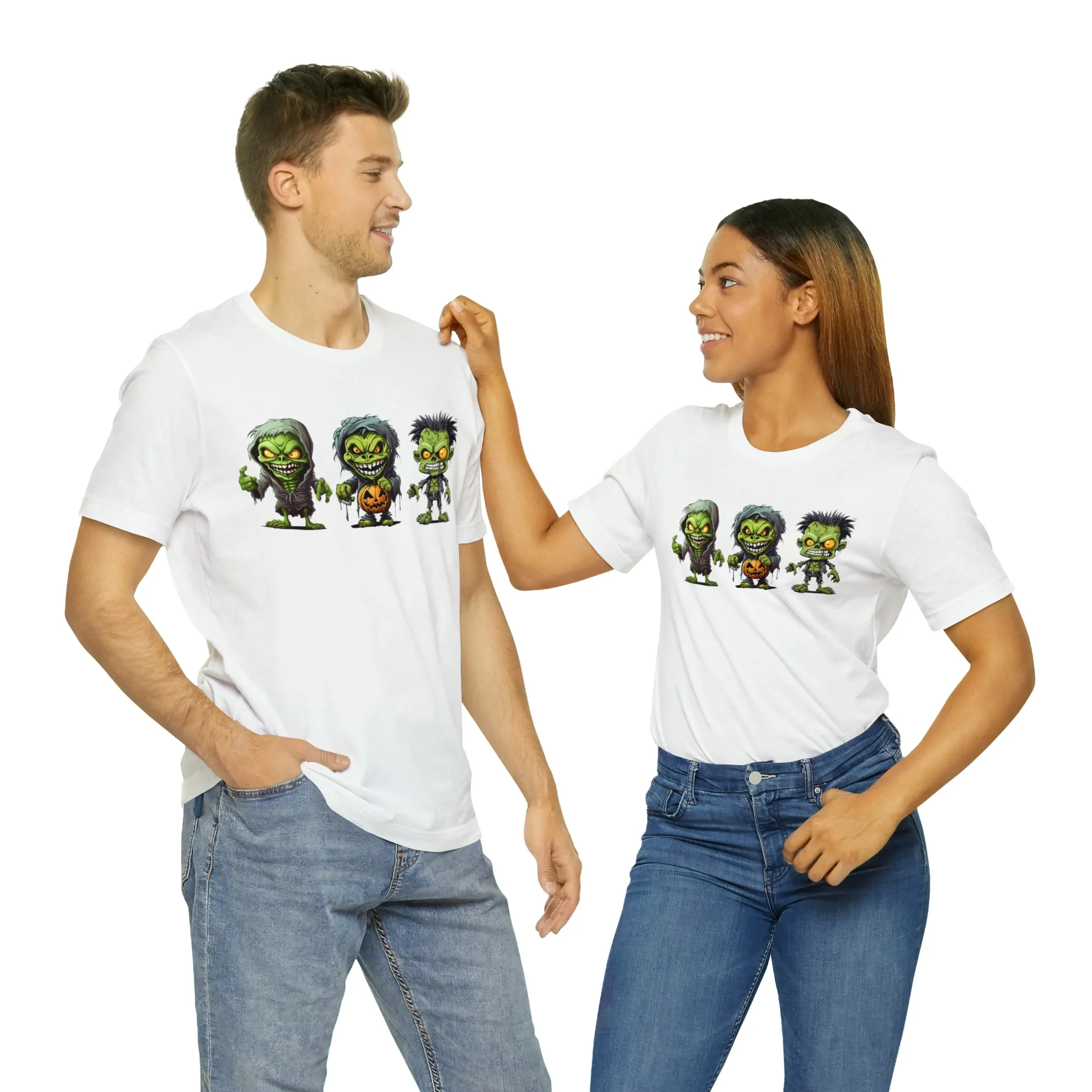 Three Scary Ghouls T-Shirt | Creepy Ghouls Tee |  Bella Canvas 3001Unisex | Spooky Short Sleeve Tshirt