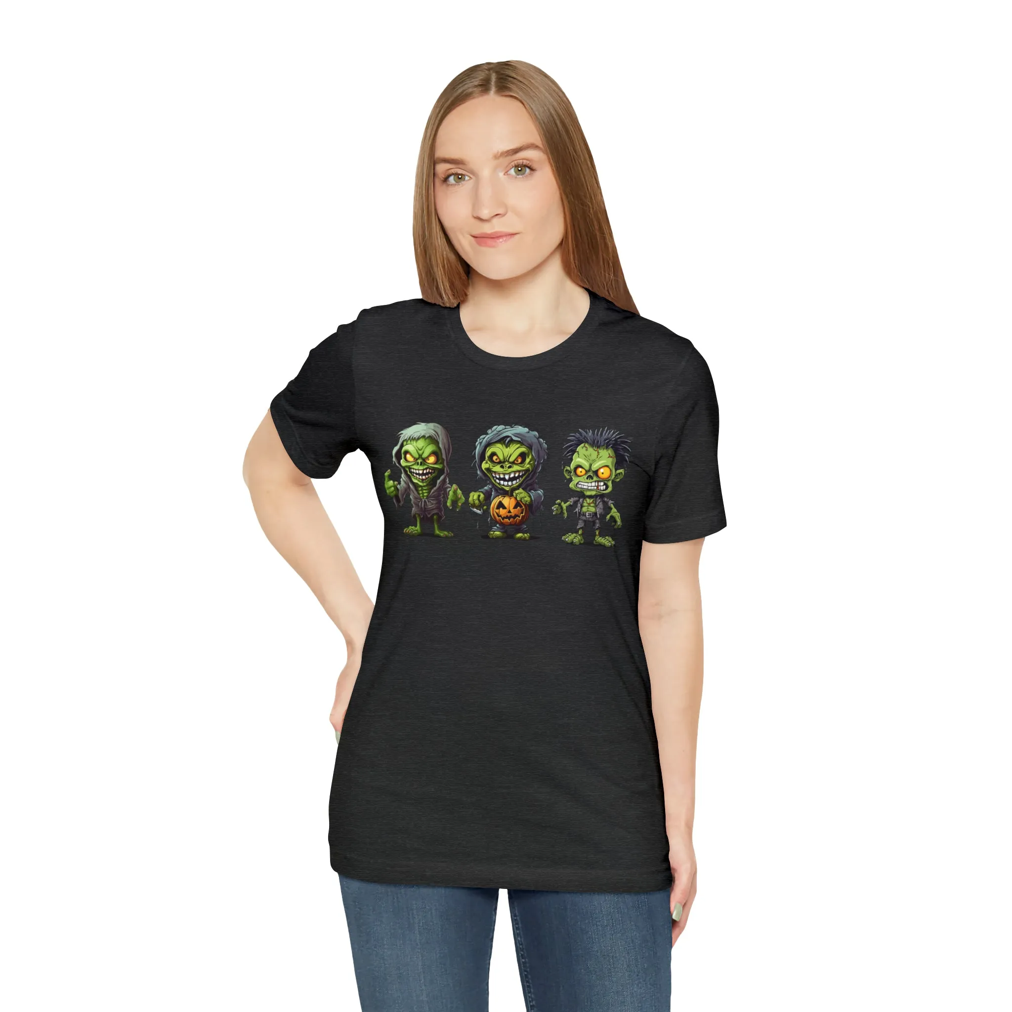 Three Scary Ghouls T-Shirt | Creepy Ghouls Tee |  Bella Canvas 3001Unisex | Spooky Short Sleeve Tshirt