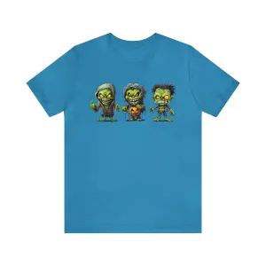 Three Scary Ghouls T-Shirt | Creepy Ghouls Tee |  Bella Canvas 3001Unisex | Spooky Short Sleeve Tshirt