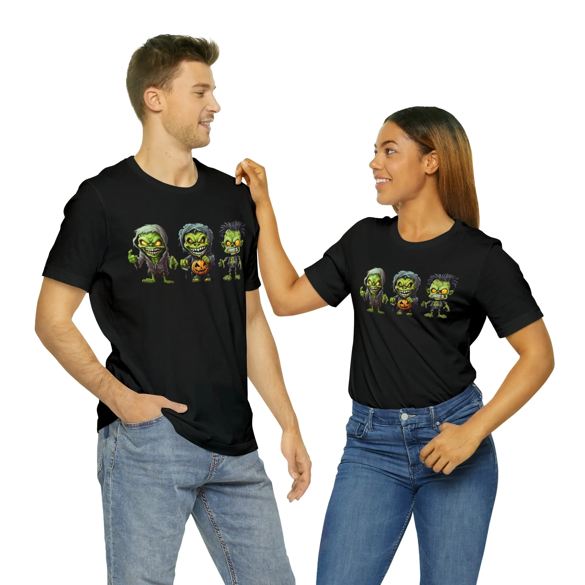 Three Scary Ghouls T-Shirt | Creepy Ghouls Tee |  Bella Canvas 3001Unisex | Spooky Short Sleeve Tshirt