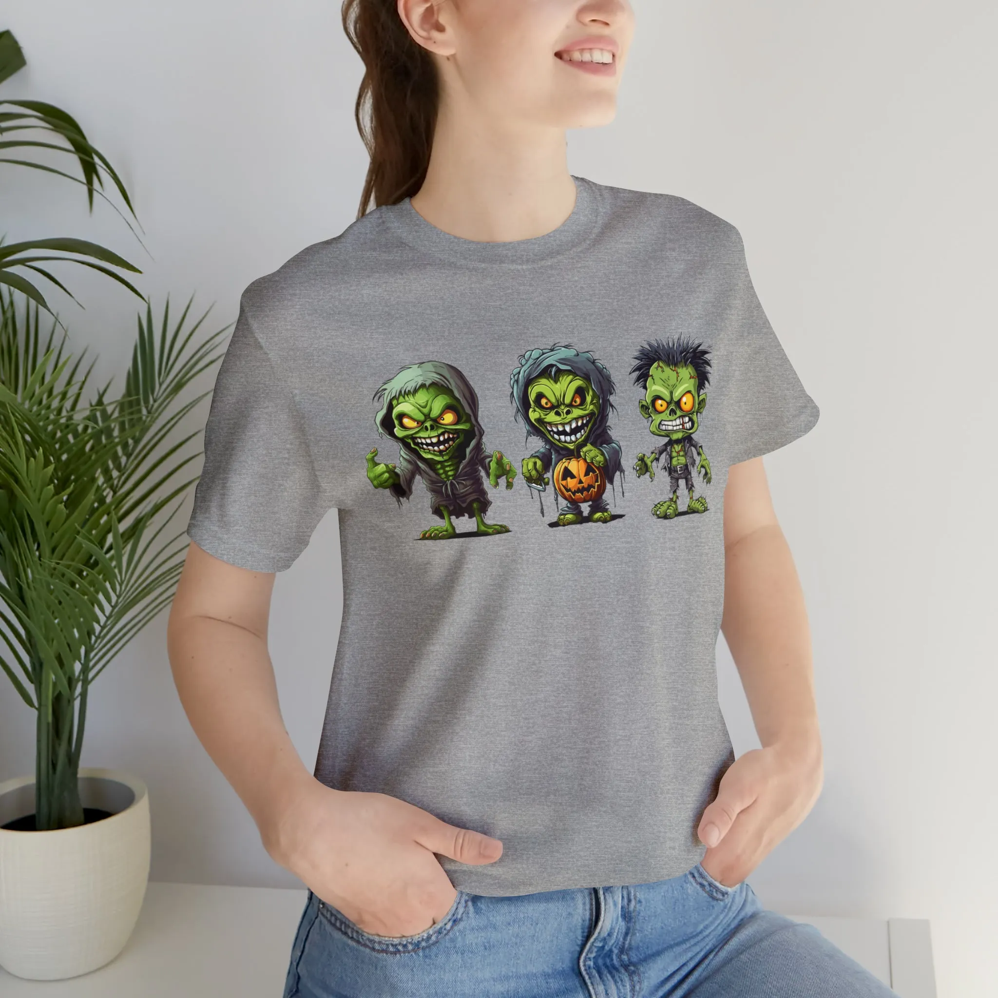 Three Scary Ghouls T-Shirt | Creepy Ghouls Tee |  Bella Canvas 3001Unisex | Spooky Short Sleeve Tshirt